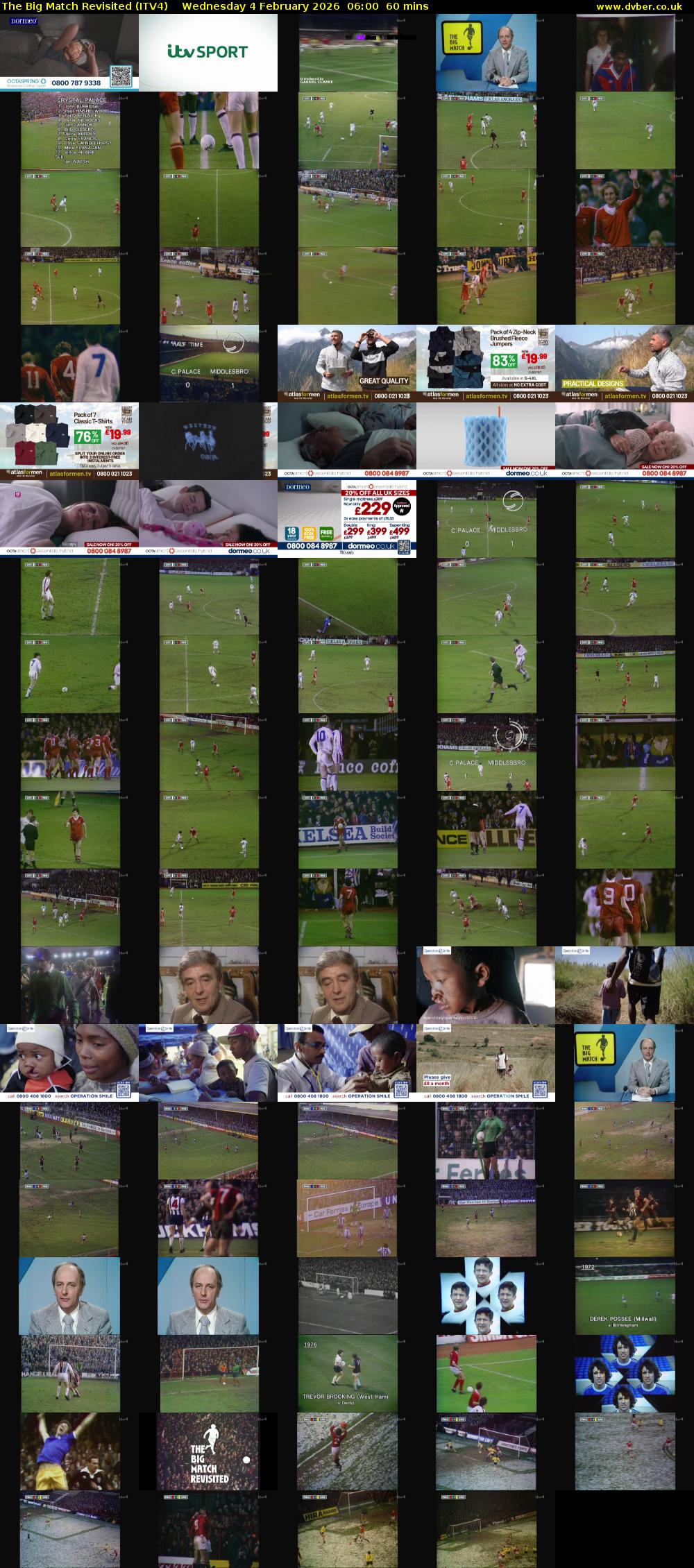 The Big Match Revisited (ITV4) Wednesday 4 February 2026 06:00 - 07:00