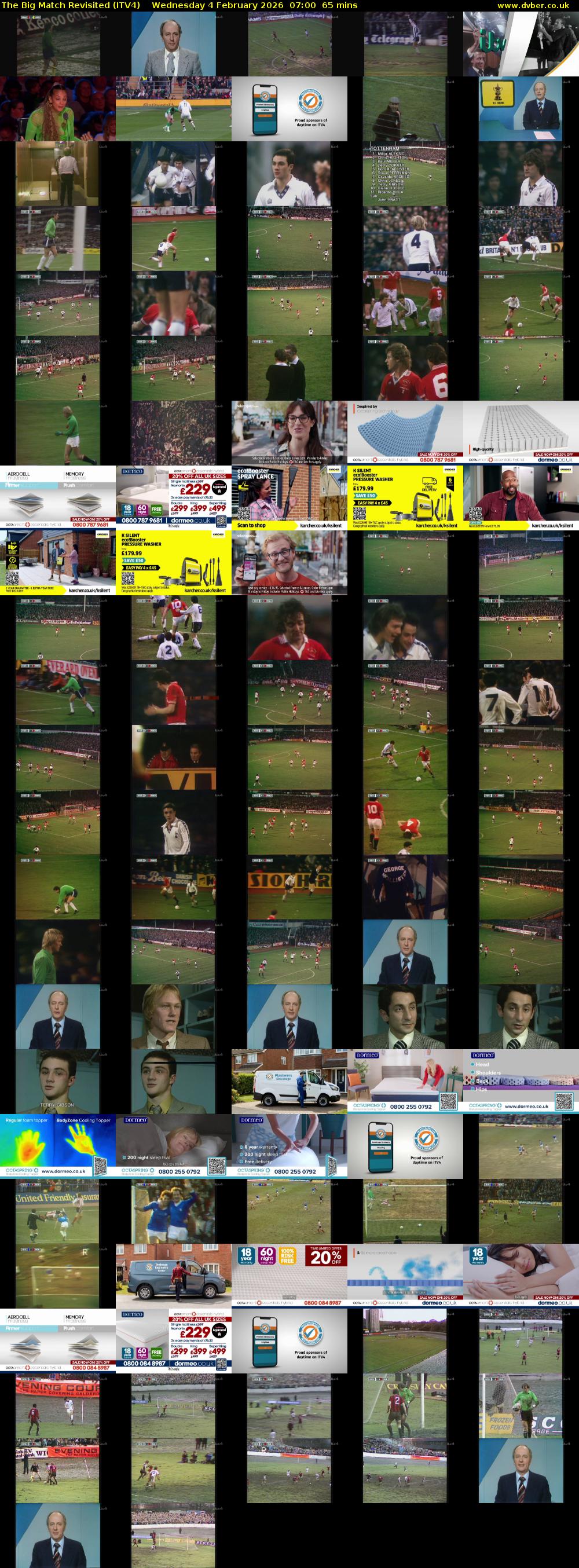 The Big Match Revisited (ITV4) Wednesday 4 February 2026 07:00 - 08:05