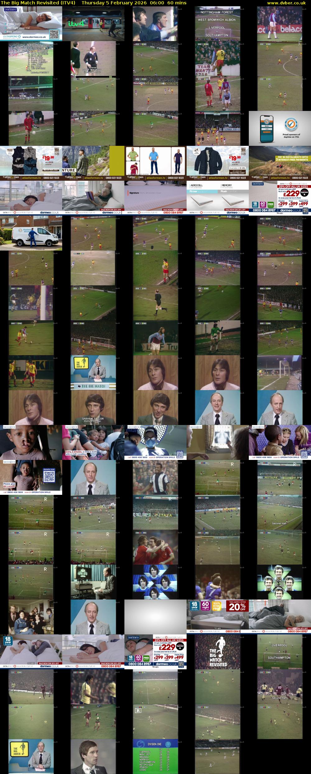 The Big Match Revisited (ITV4) Thursday 5 February 2026 06:00 - 07:00
