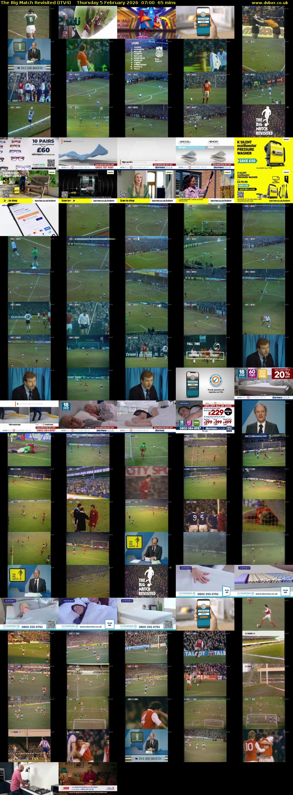 The Big Match Revisited (ITV4) Thursday 5 February 2026 07:00 - 08:05