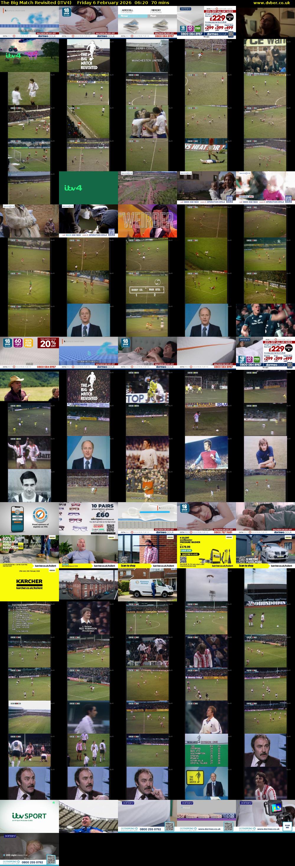 The Big Match Revisited (ITV4) Friday 6 February 2026 06:20 - 07:30