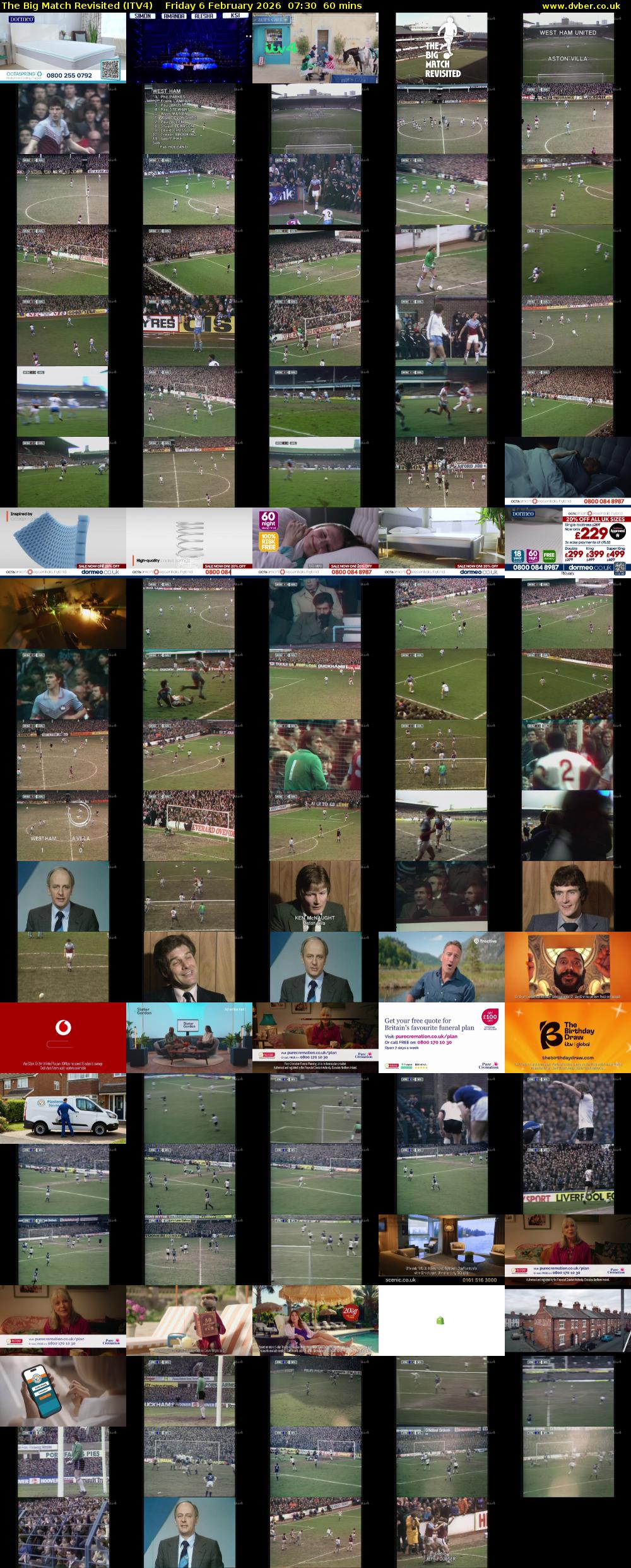 The Big Match Revisited (ITV4) Friday 6 February 2026 07:30 - 08:30