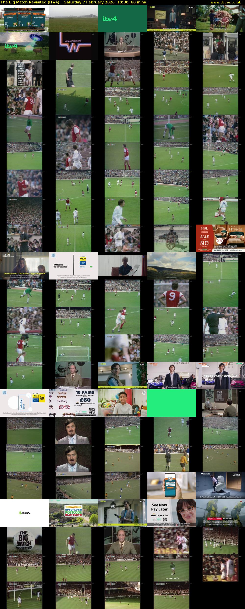 The Big Match Revisited (ITV4) Saturday 7 February 2026 10:30 - 11:30