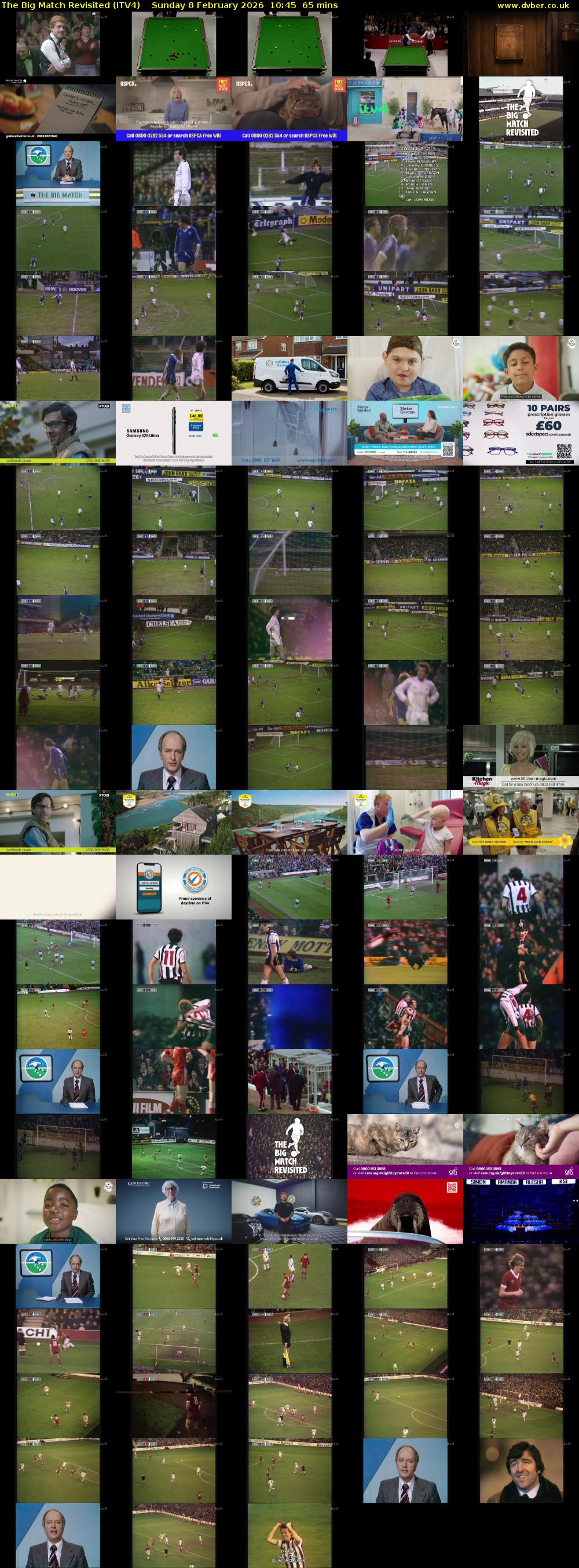 The Big Match Revisited (ITV4) Sunday 8 February 2026 10:45 - 11:50