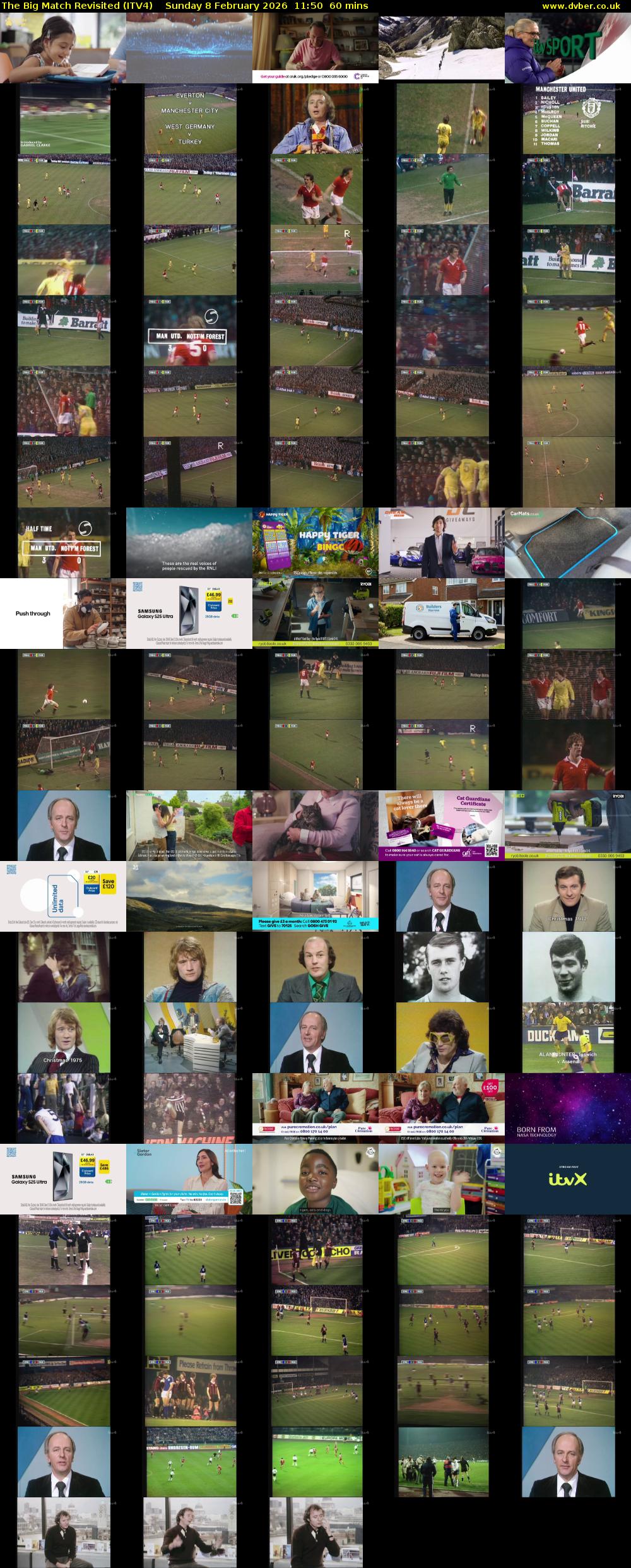 The Big Match Revisited (ITV4) Sunday 8 February 2026 11:50 - 12:50