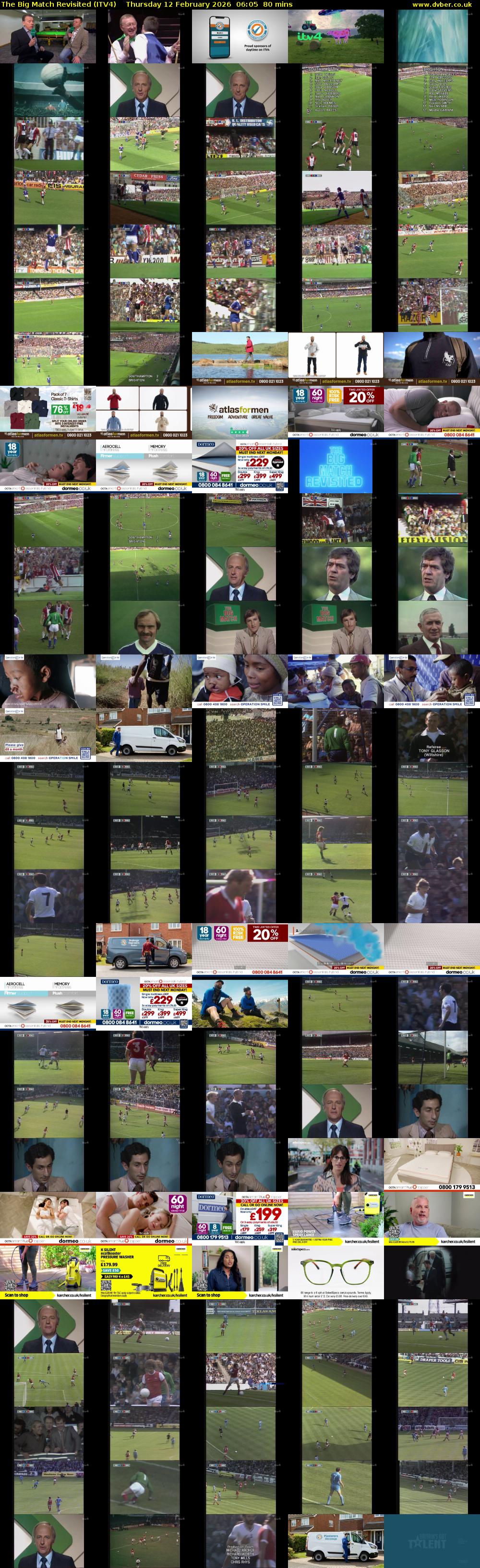 The Big Match Revisited (ITV4) Thursday 12 February 2026 06:05 - 07:25