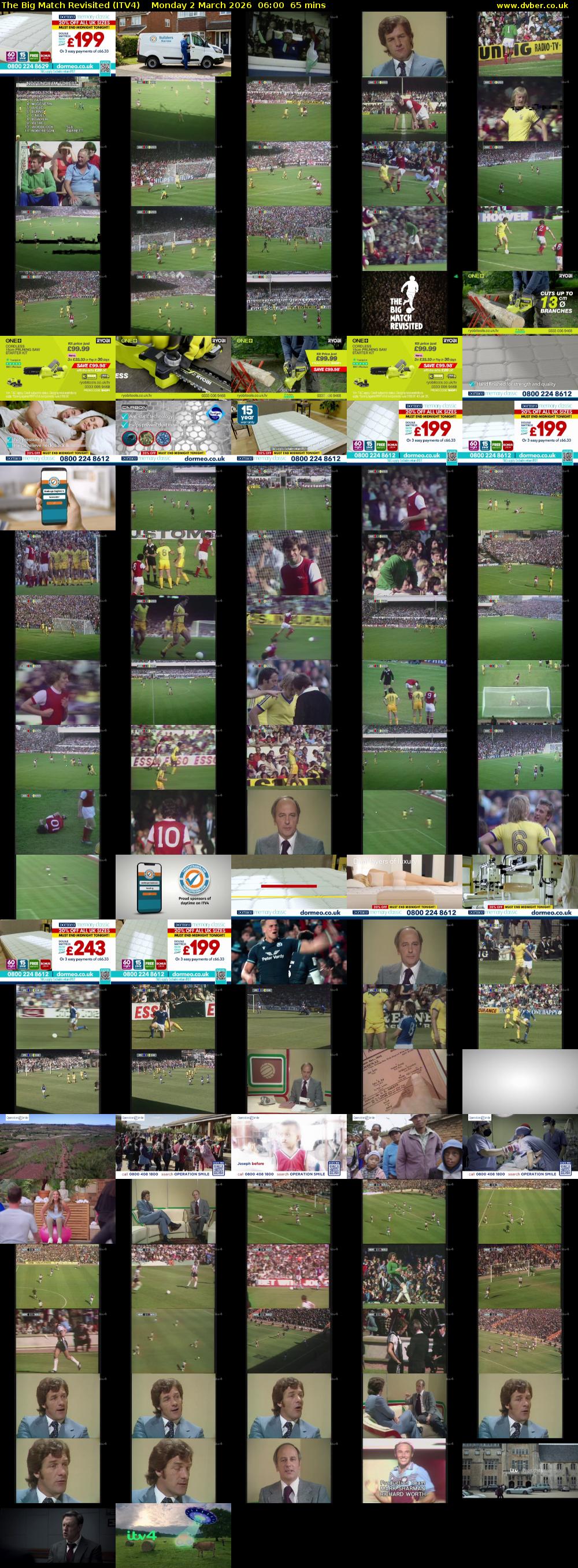 The Big Match Revisited (ITV4) Monday 2 March 2026 06:00 - 07:05