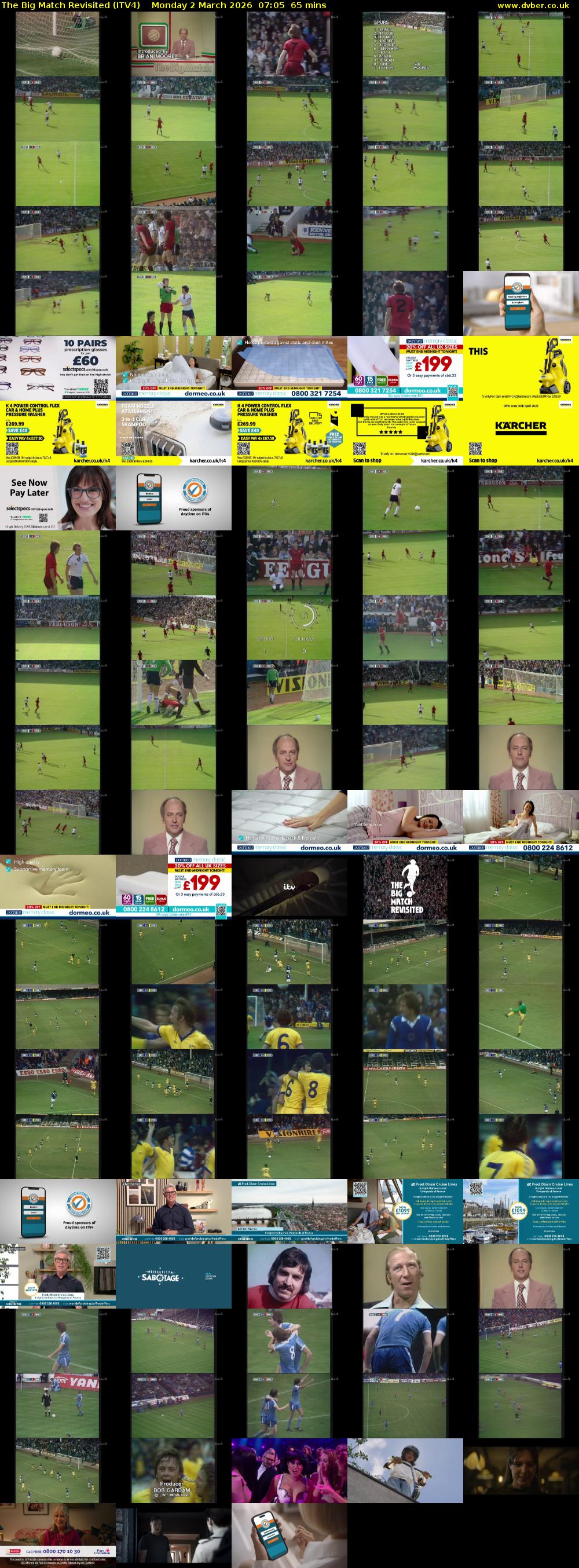 The Big Match Revisited (ITV4) Monday 2 March 2026 07:05 - 08:10
