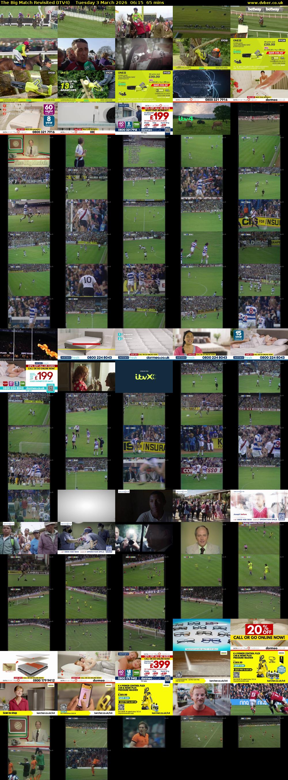 The Big Match Revisited (ITV4) Tuesday 3 March 2026 06:15 - 07:20