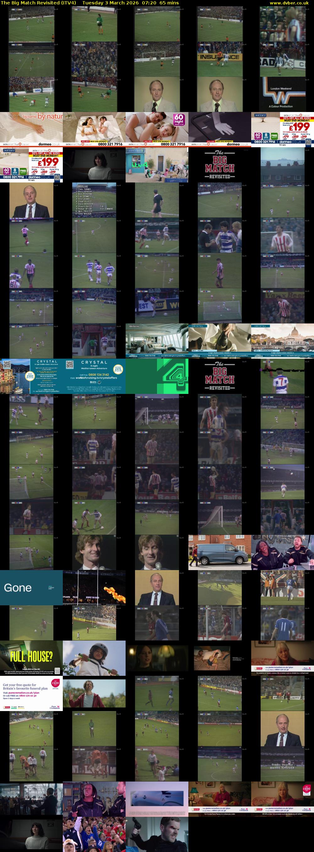 The Big Match Revisited (ITV4) Tuesday 3 March 2026 07:20 - 08:25