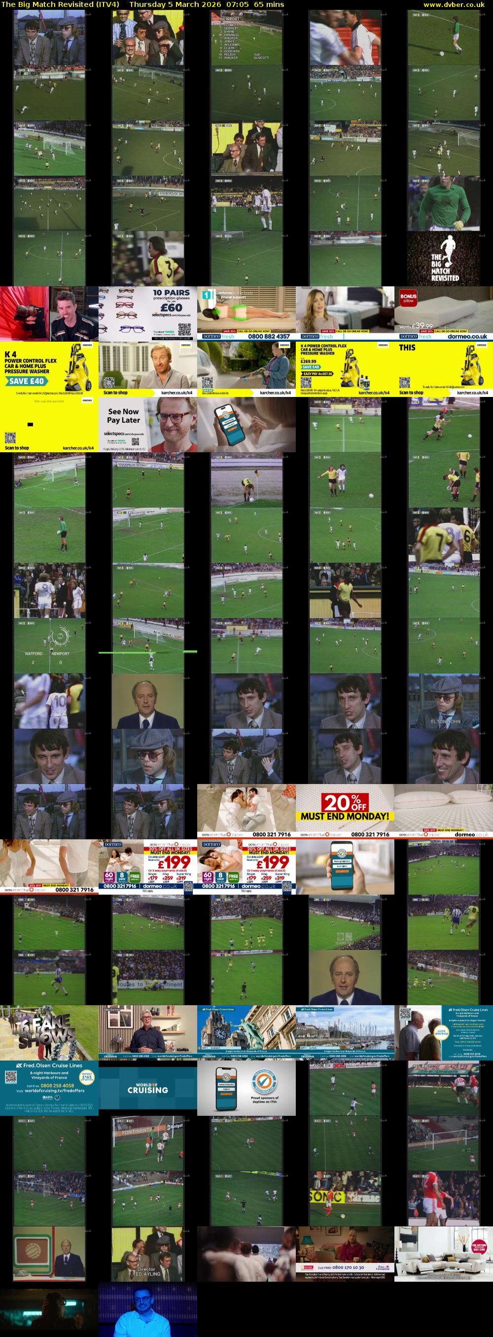 The Big Match Revisited (ITV4) Thursday 5 March 2026 07:05 - 08:10