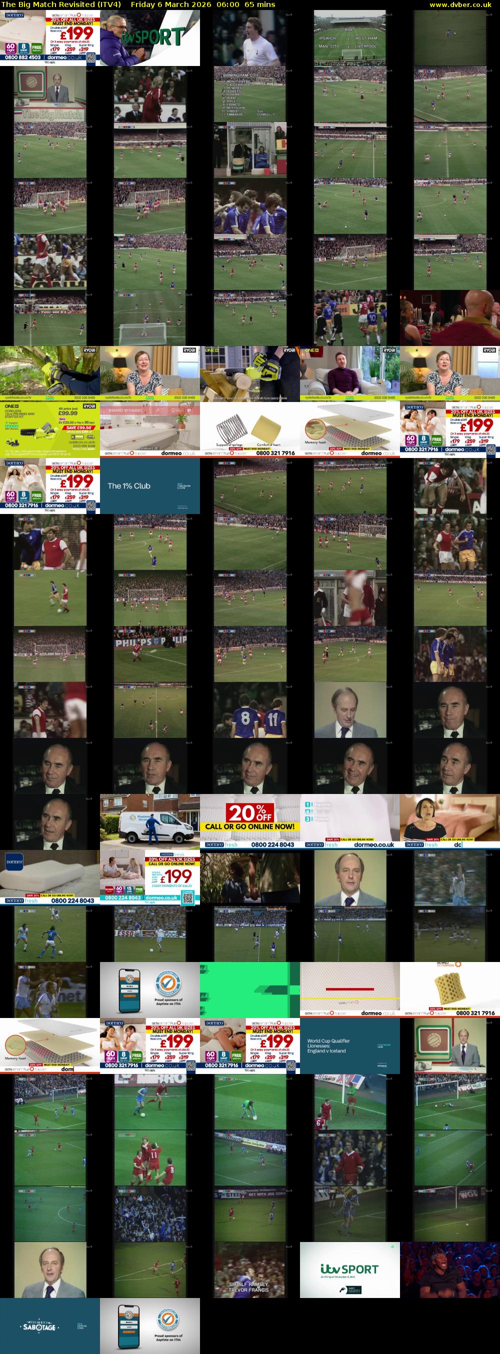 The Big Match Revisited (ITV4) Friday 6 March 2026 06:00 - 07:05