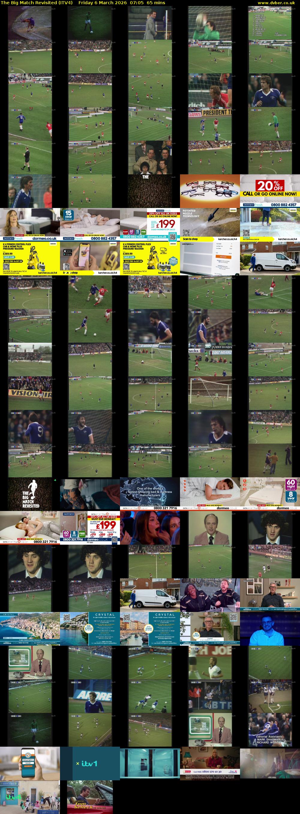 The Big Match Revisited (ITV4) Friday 6 March 2026 07:05 - 08:10