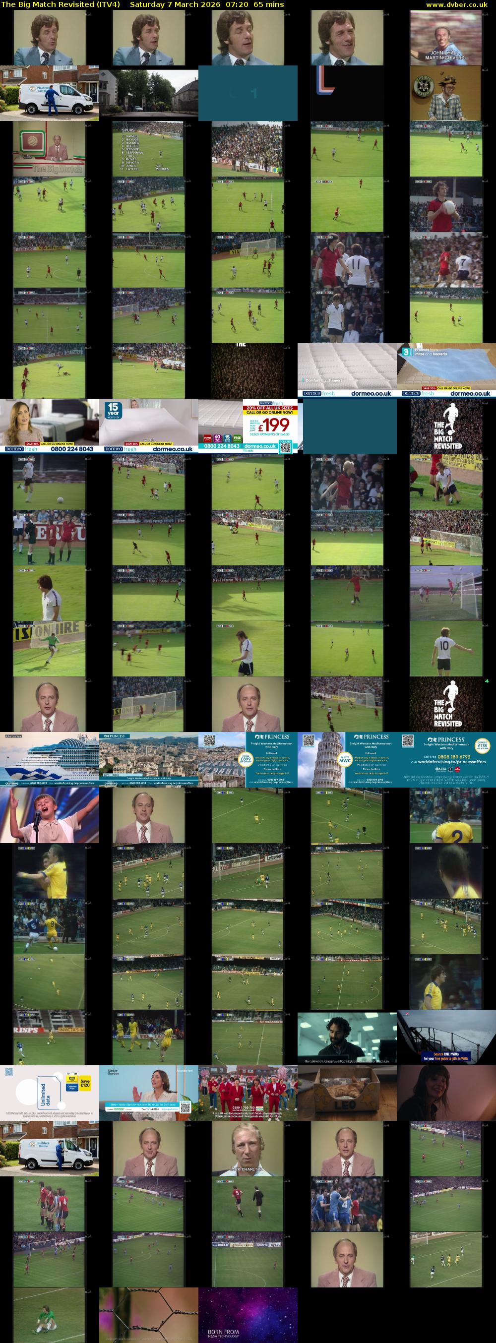 The Big Match Revisited (ITV4) Saturday 7 March 2026 07:20 - 08:25
