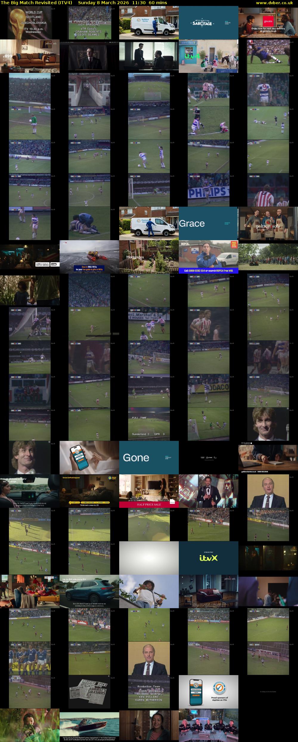 The Big Match Revisited (ITV4) Sunday 8 March 2026 11:30 - 12:30