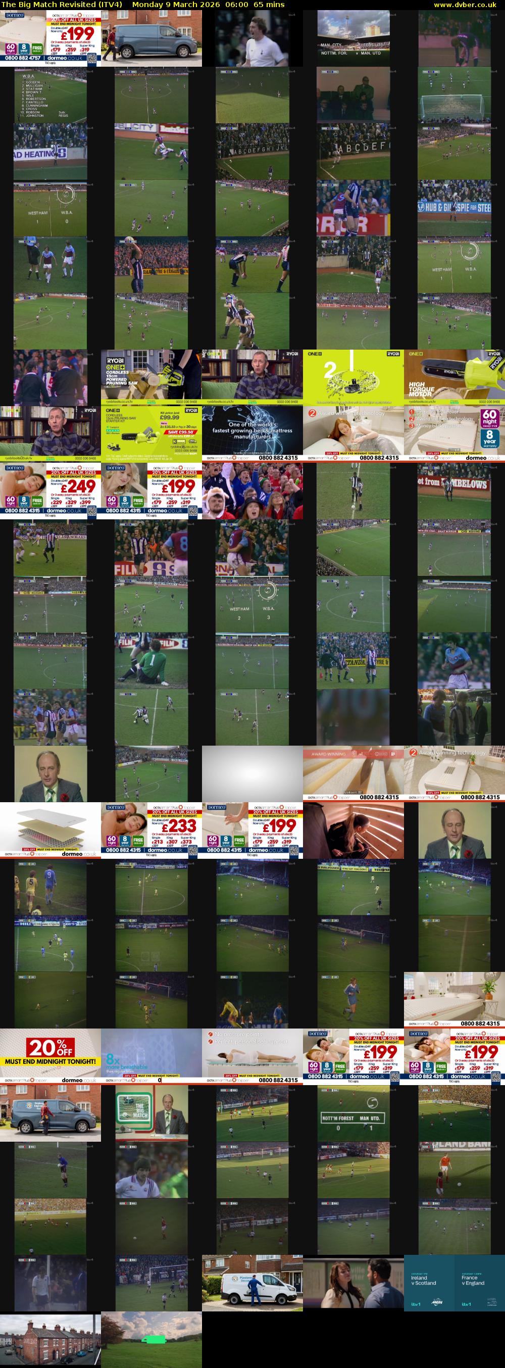 The Big Match Revisited (ITV4) Monday 9 March 2026 06:00 - 07:05