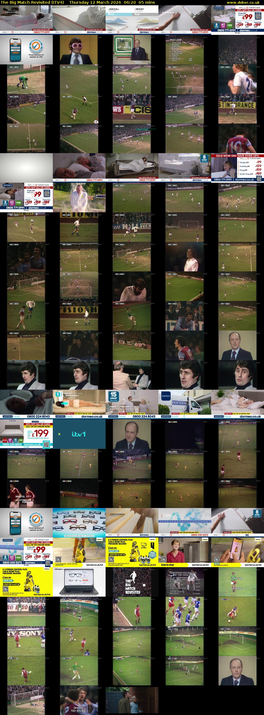 The Big Match Revisited (ITV4) Thursday 12 March 2026 06:20 - 07:25