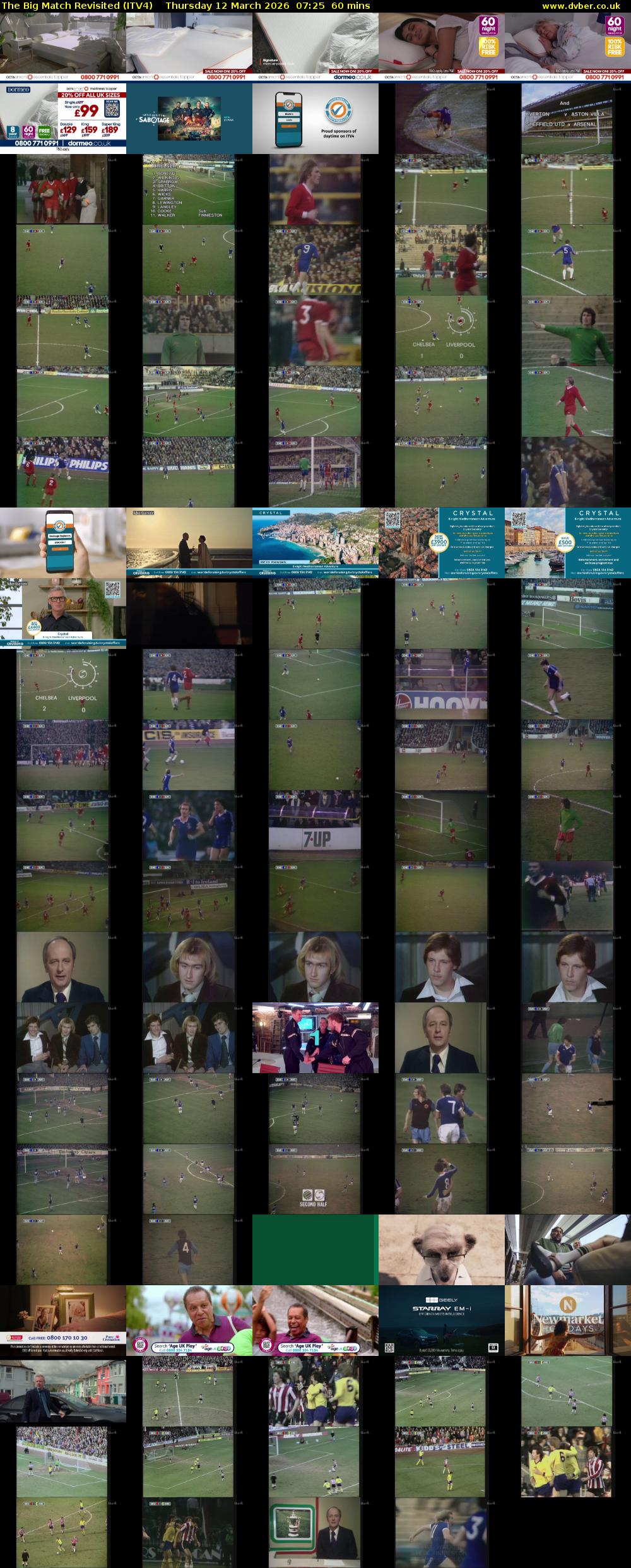 The Big Match Revisited (ITV4) Thursday 12 March 2026 07:25 - 08:25