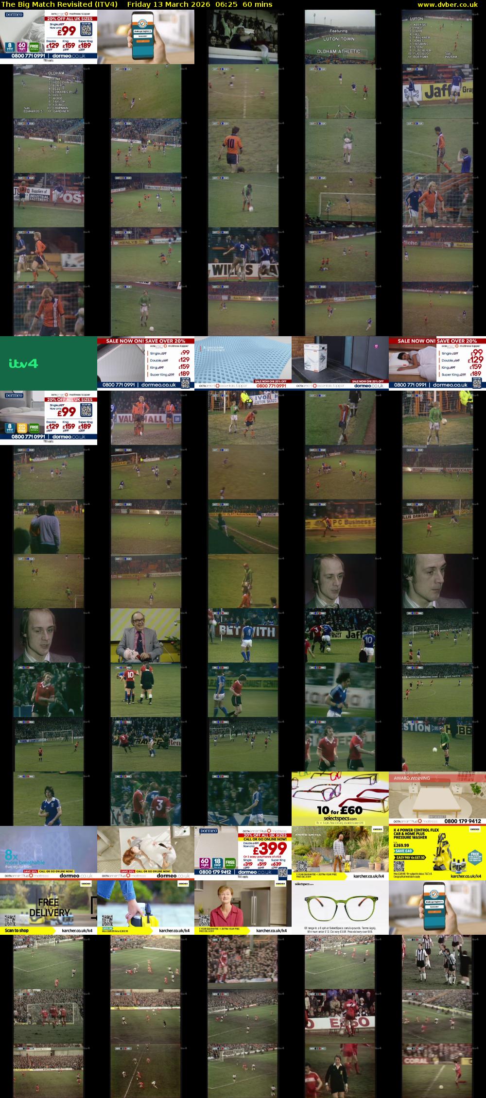 The Big Match Revisited (ITV4) Friday 13 March 2026 06:25 - 07:25