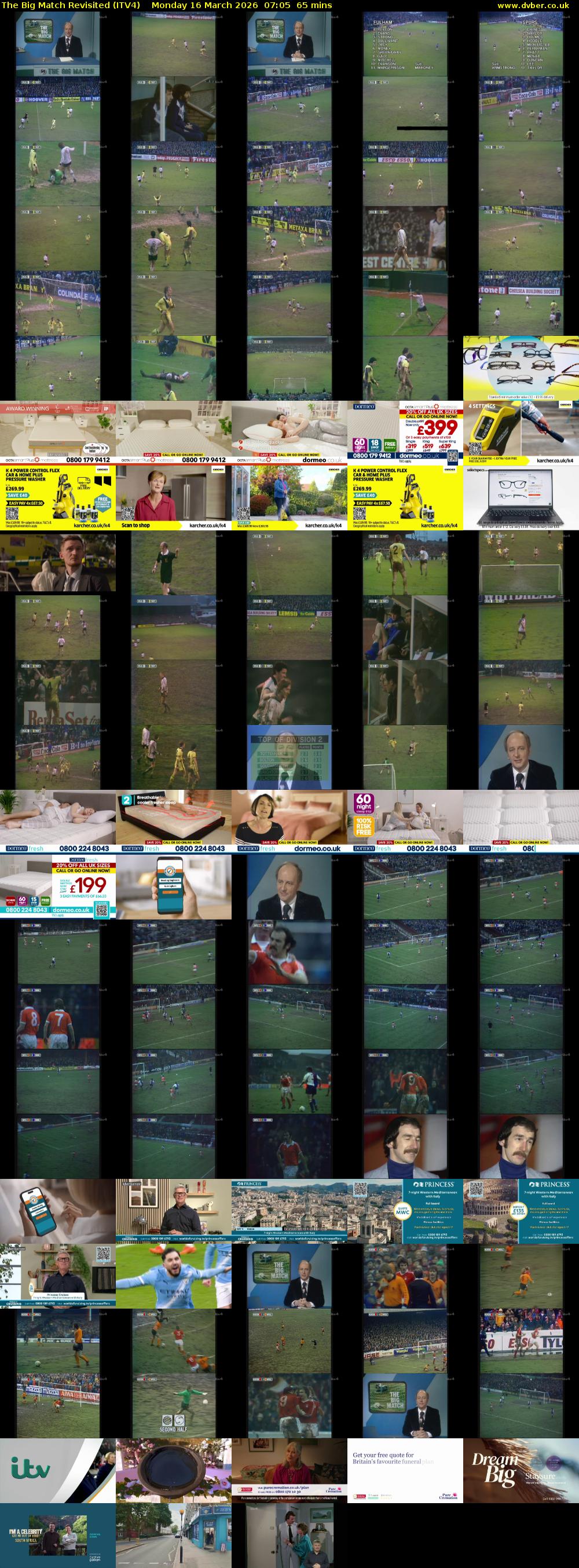 The Big Match Revisited (ITV4) Monday 16 March 2026 07:05 - 08:10