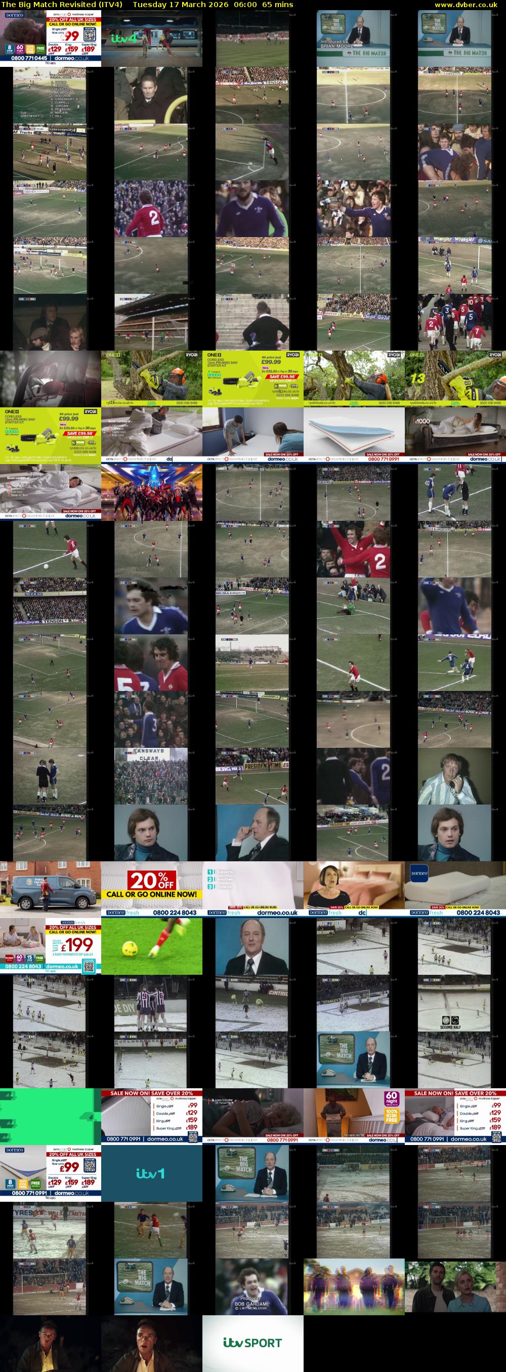 The Big Match Revisited (ITV4) Tuesday 17 March 2026 06:00 - 07:05