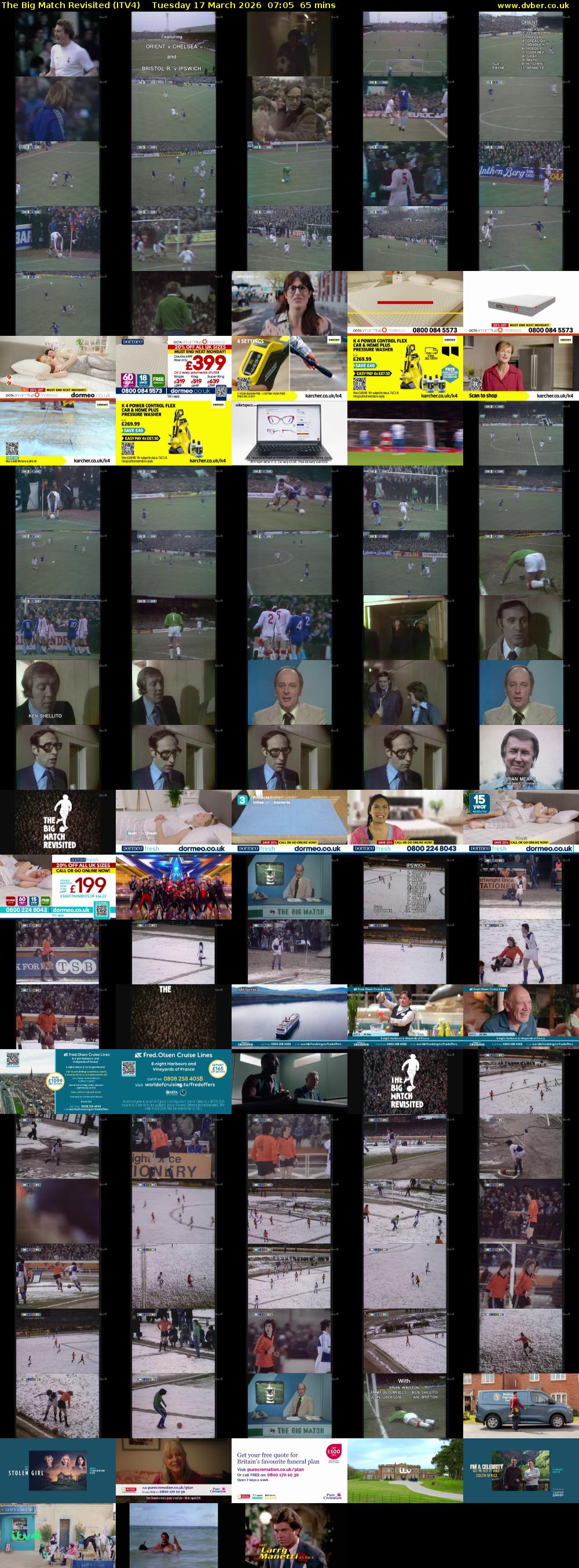 The Big Match Revisited (ITV4) Tuesday 17 March 2026 07:05 - 08:10