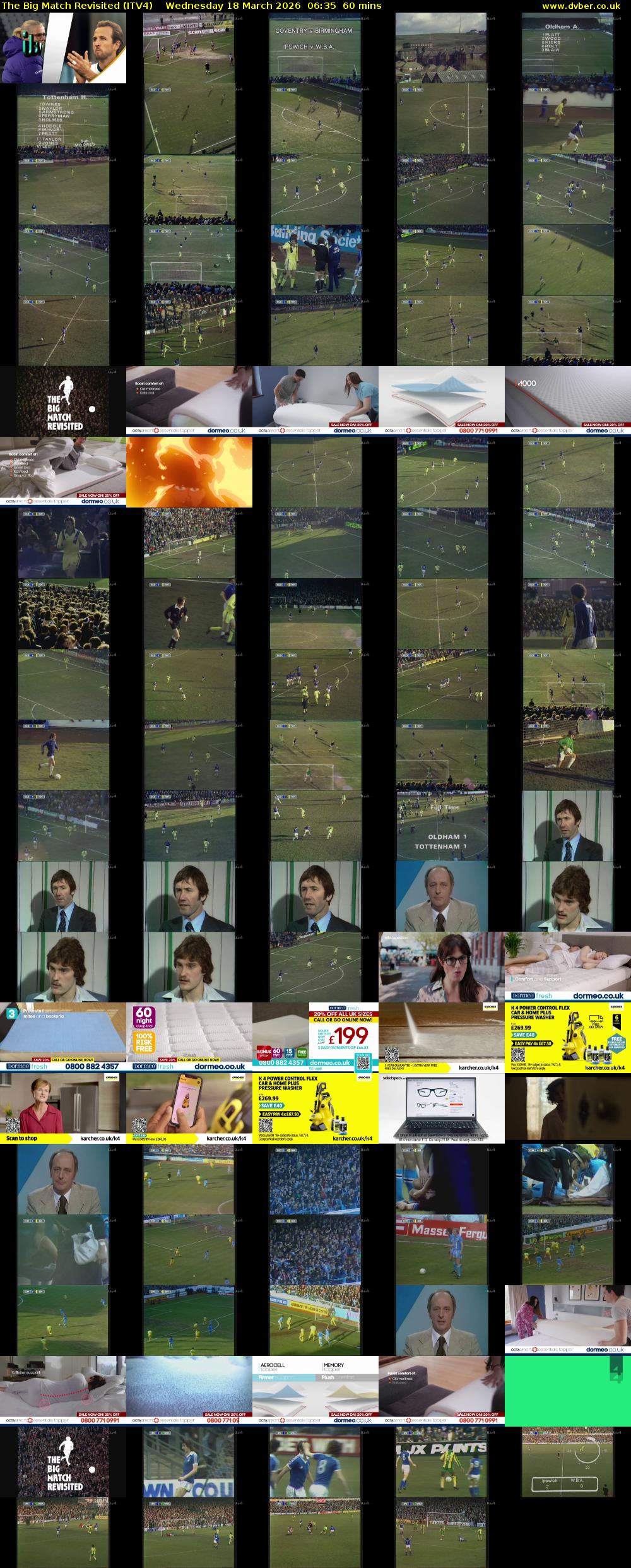 The Big Match Revisited (ITV4) Wednesday 18 March 2026 06:35 - 07:35