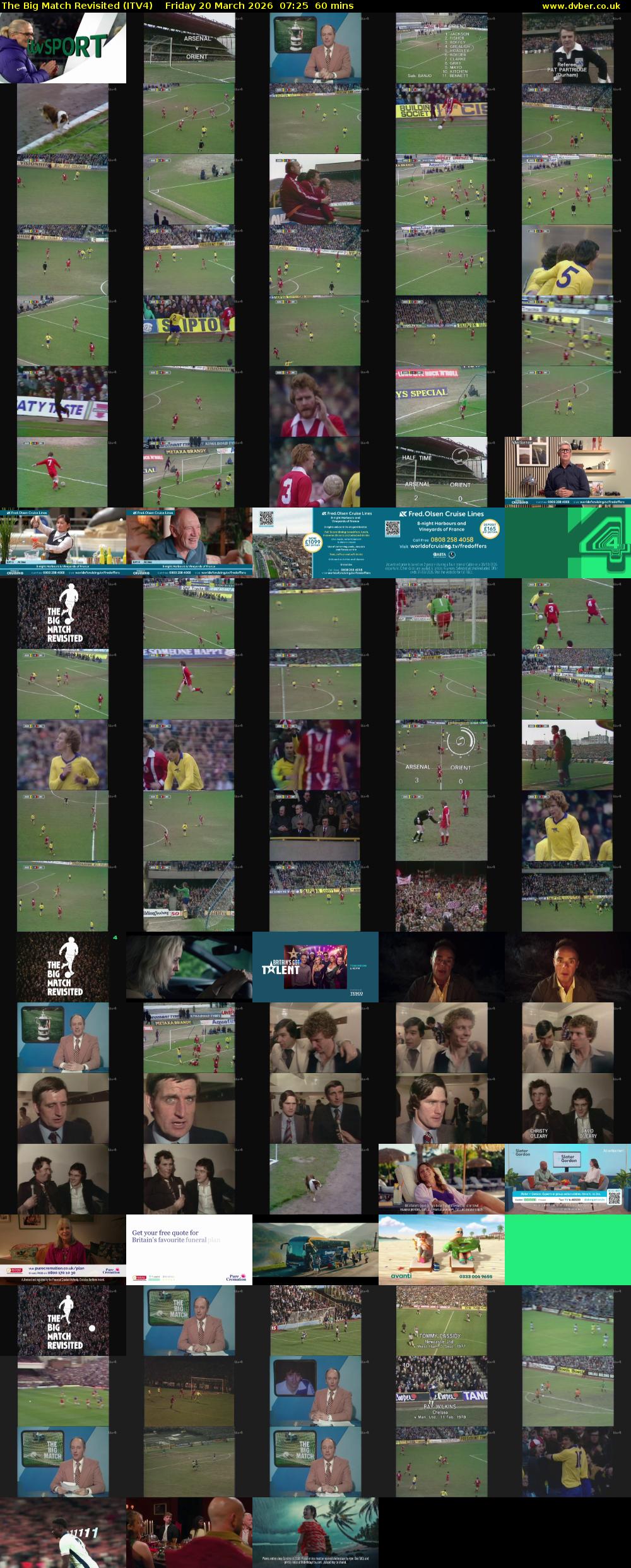 The Big Match Revisited (ITV4) Friday 20 March 2026 07:25 - 08:25