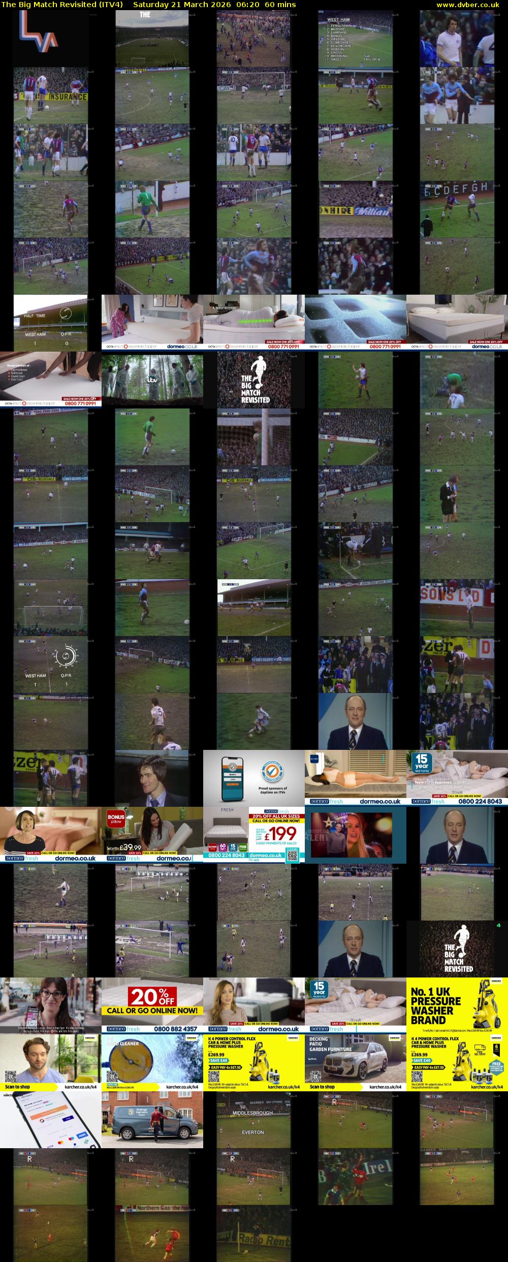 The Big Match Revisited (ITV4) Saturday 21 March 2026 06:20 - 07:20
