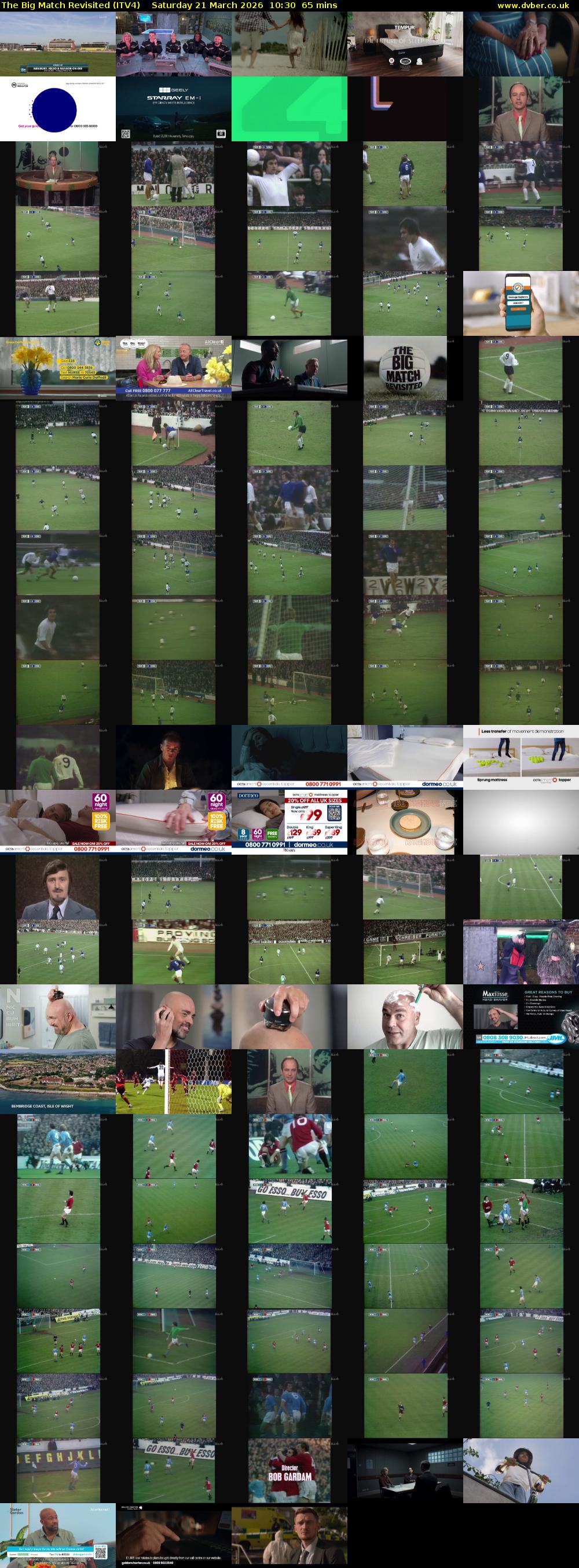 The Big Match Revisited (ITV4) Saturday 21 March 2026 10:30 - 11:35