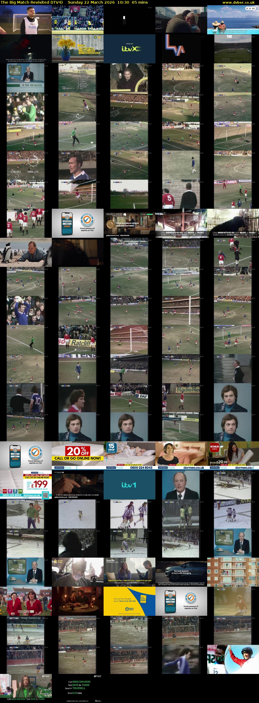 The Big Match Revisited (ITV4) Sunday 22 March 2026 10:30 - 11:35