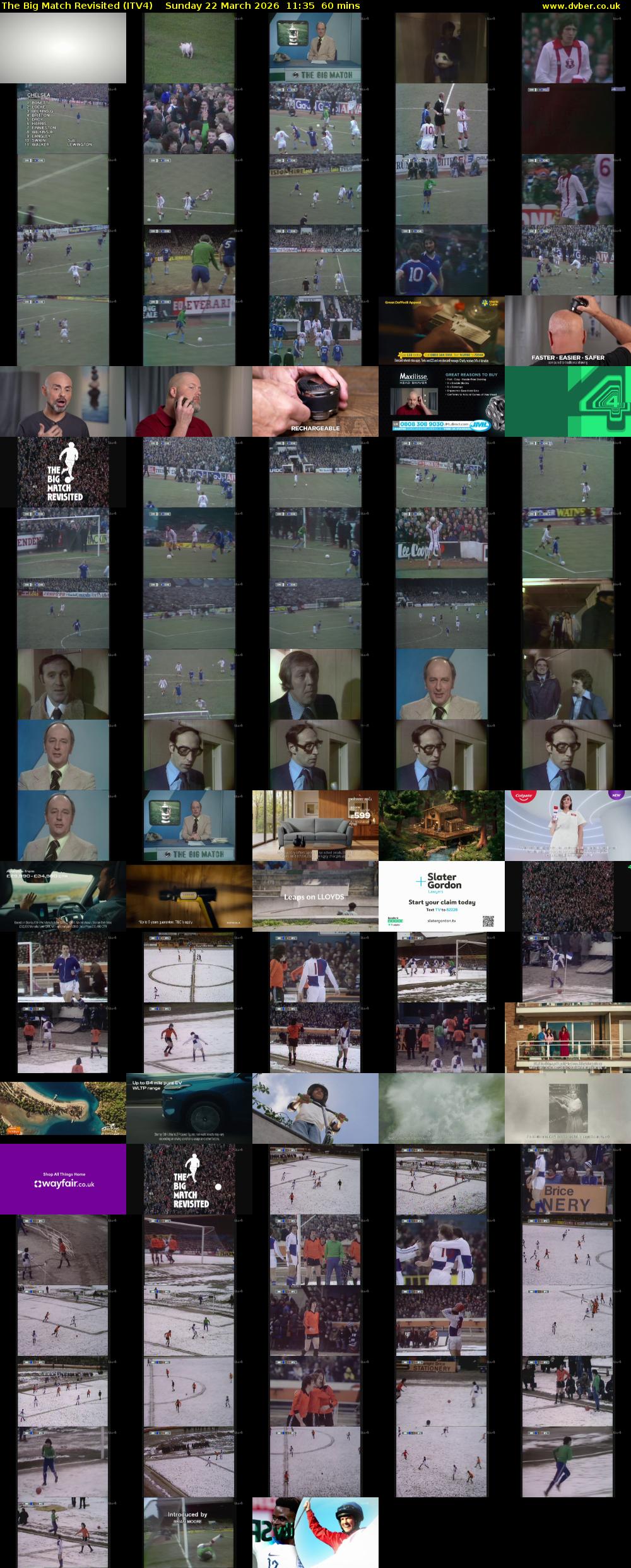 The Big Match Revisited (ITV4) Sunday 22 March 2026 11:35 - 12:35
