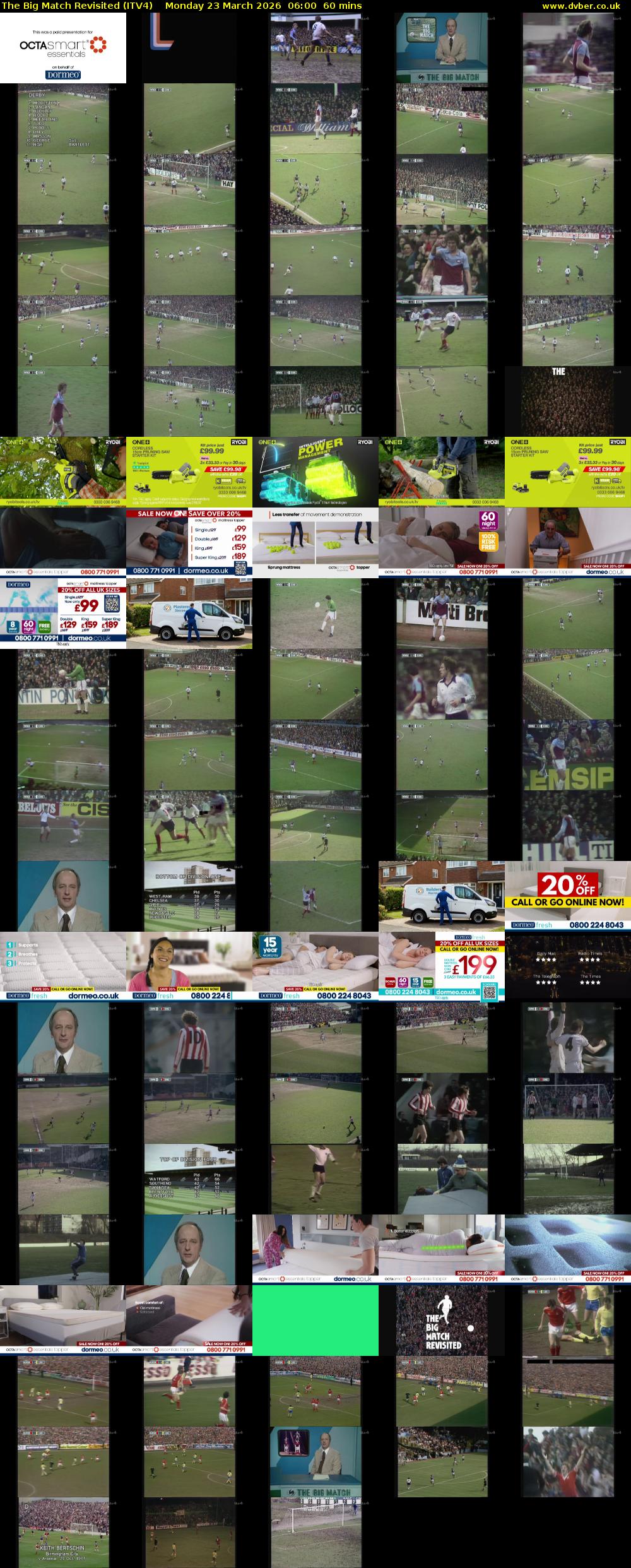 The Big Match Revisited (ITV4) Monday 23 March 2026 06:00 - 07:00