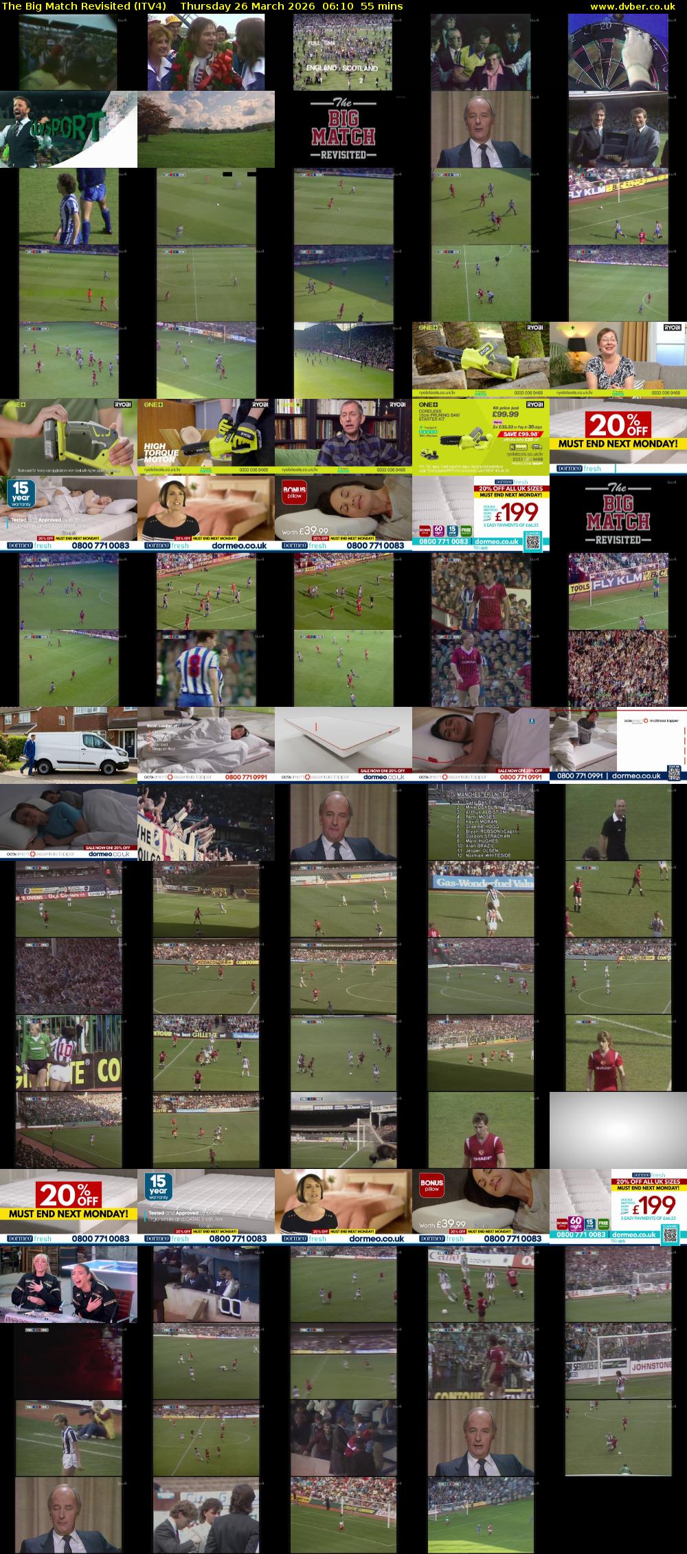 The Big Match Revisited (ITV4) Thursday 26 March 2026 06:10 - 07:05