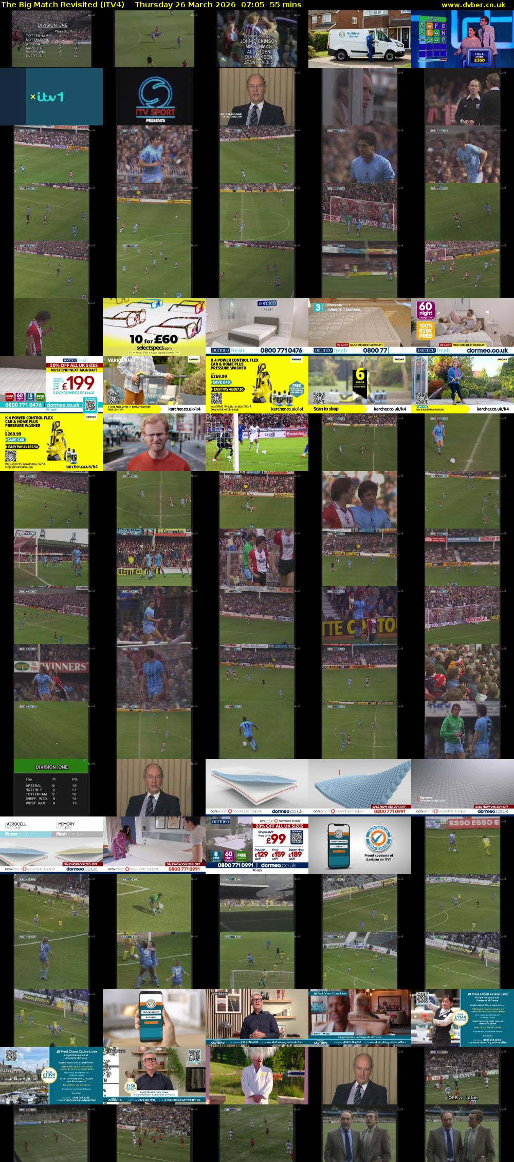 The Big Match Revisited (ITV4) Thursday 26 March 2026 07:05 - 08:00