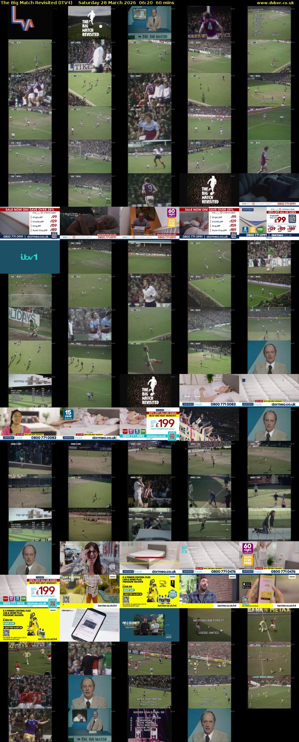 The Big Match Revisited (ITV4) Saturday 28 March 2026 06:20 - 07:20