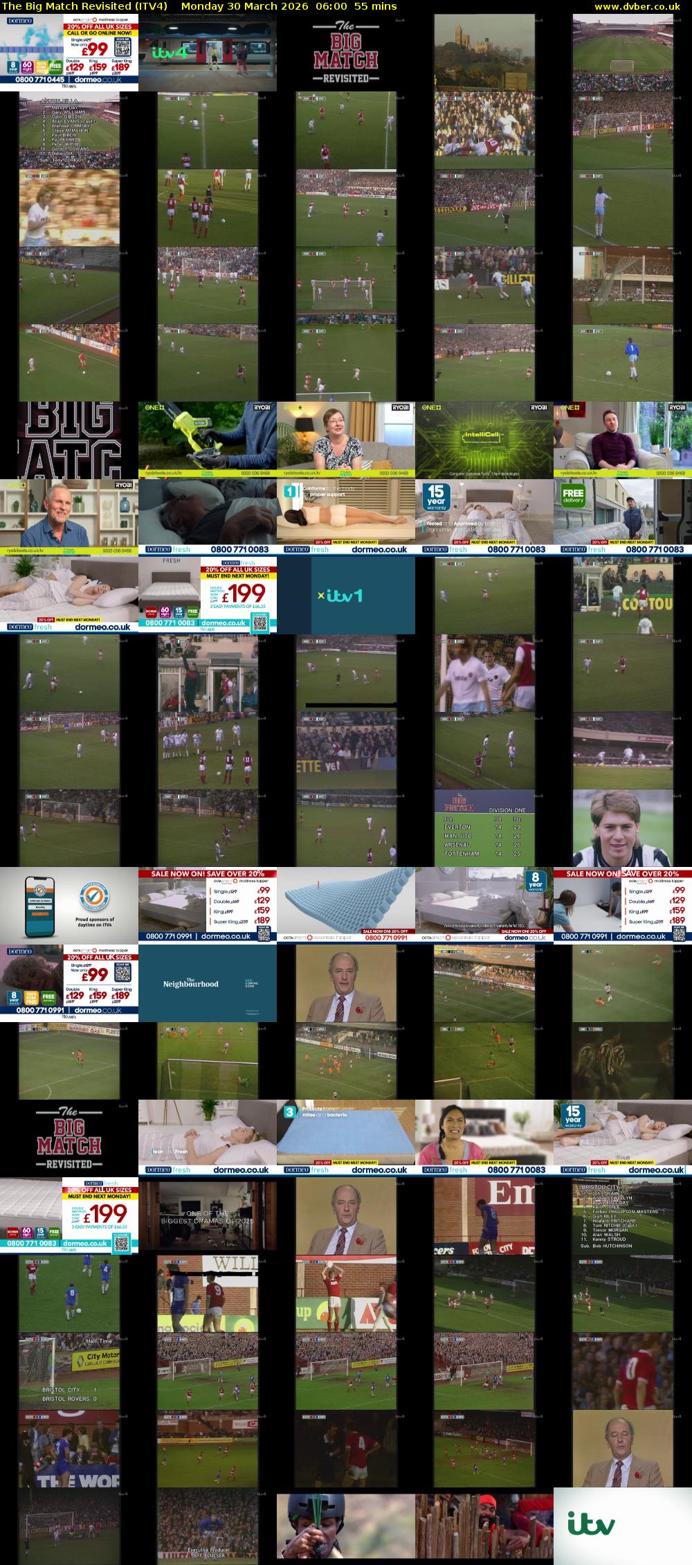 The Big Match Revisited (ITV4) Monday 30 March 2026 06:00 - 06:55