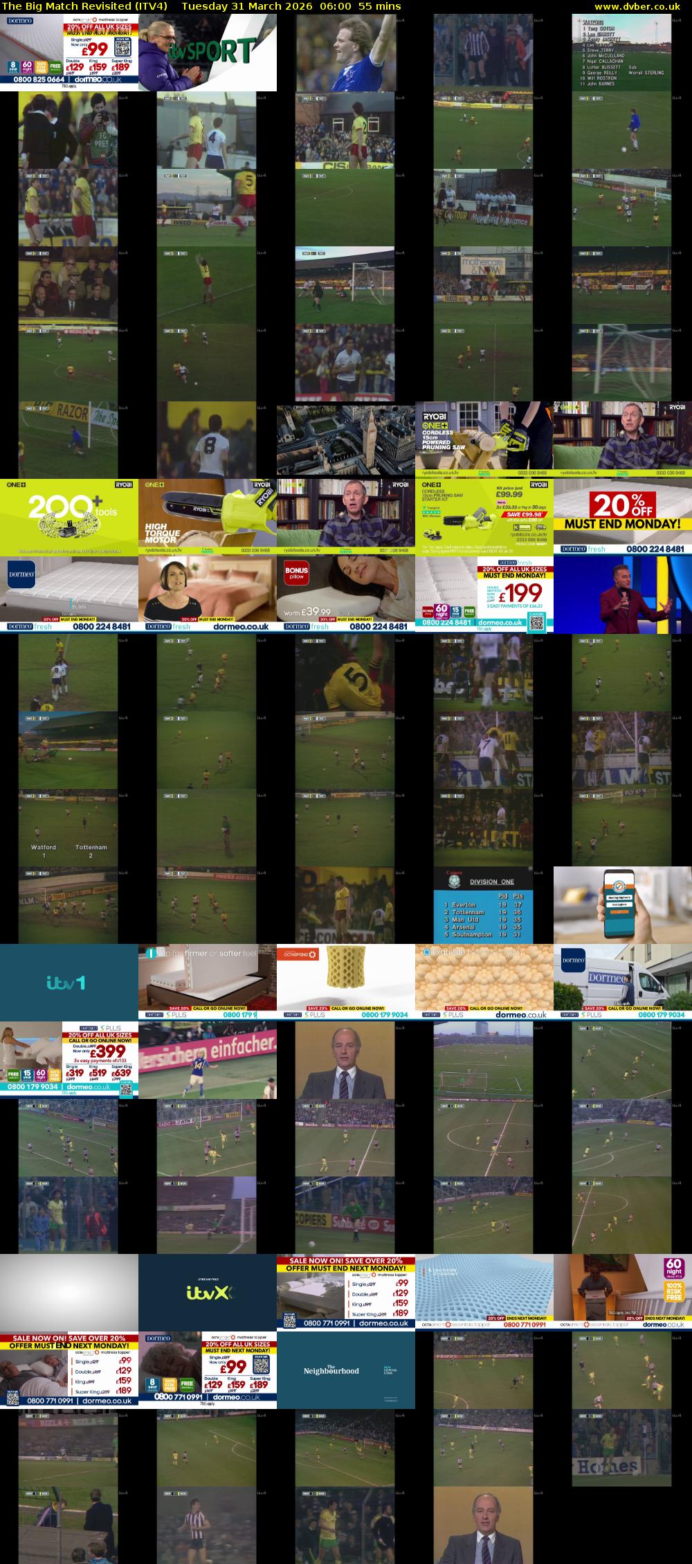 The Big Match Revisited (ITV4) Tuesday 31 March 2026 06:00 - 06:55