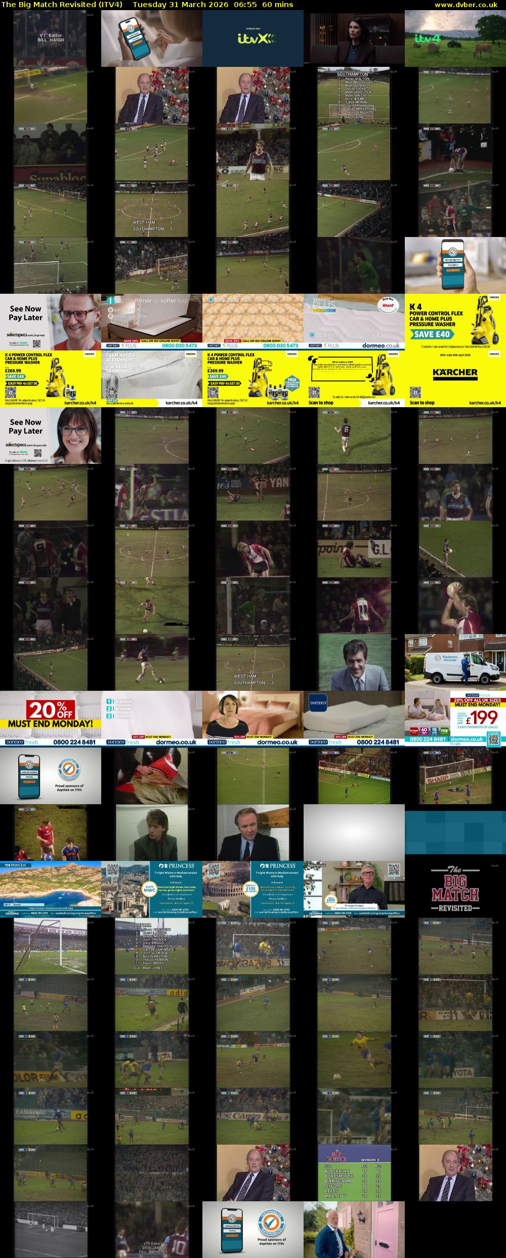 The Big Match Revisited (ITV4) Tuesday 31 March 2026 06:55 - 07:55