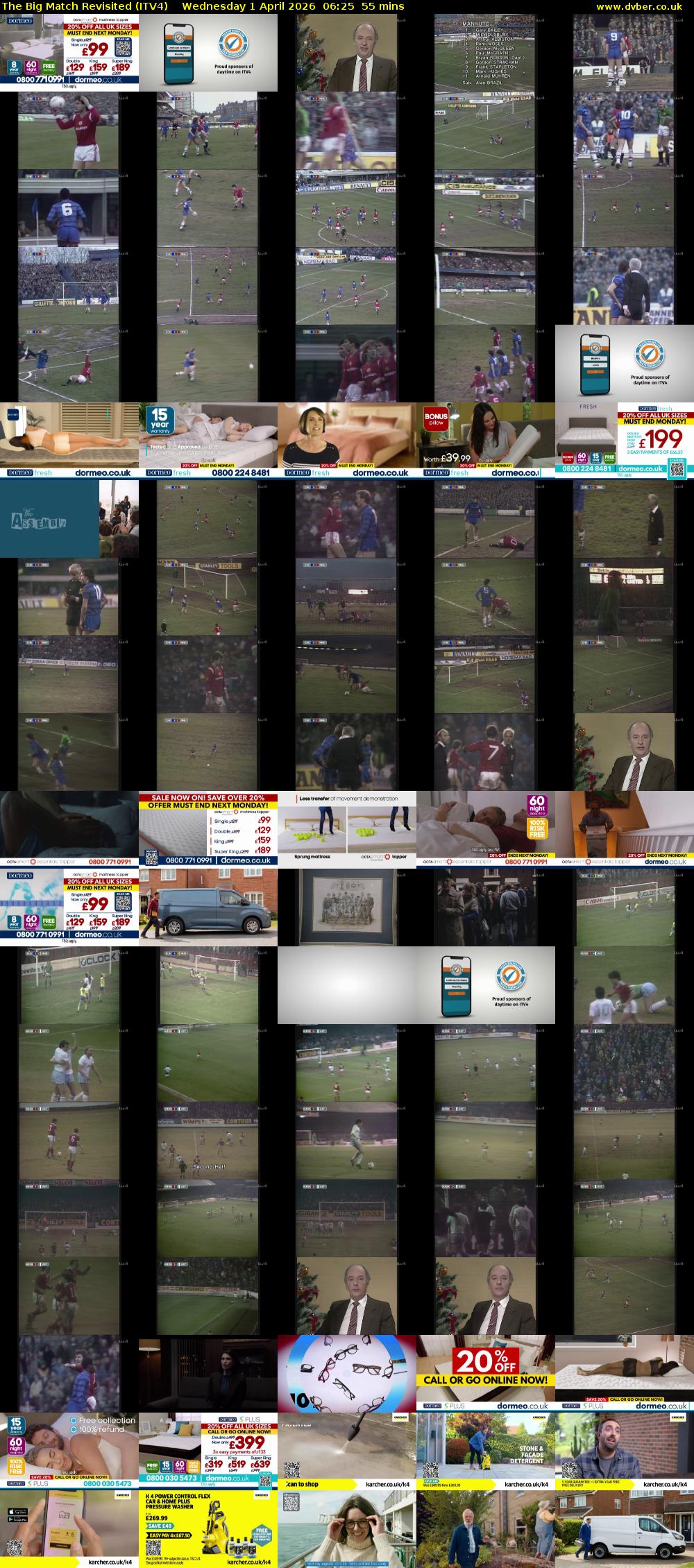 The Big Match Revisited (ITV4) Wednesday 1 April 2026 06:25 - 07:20