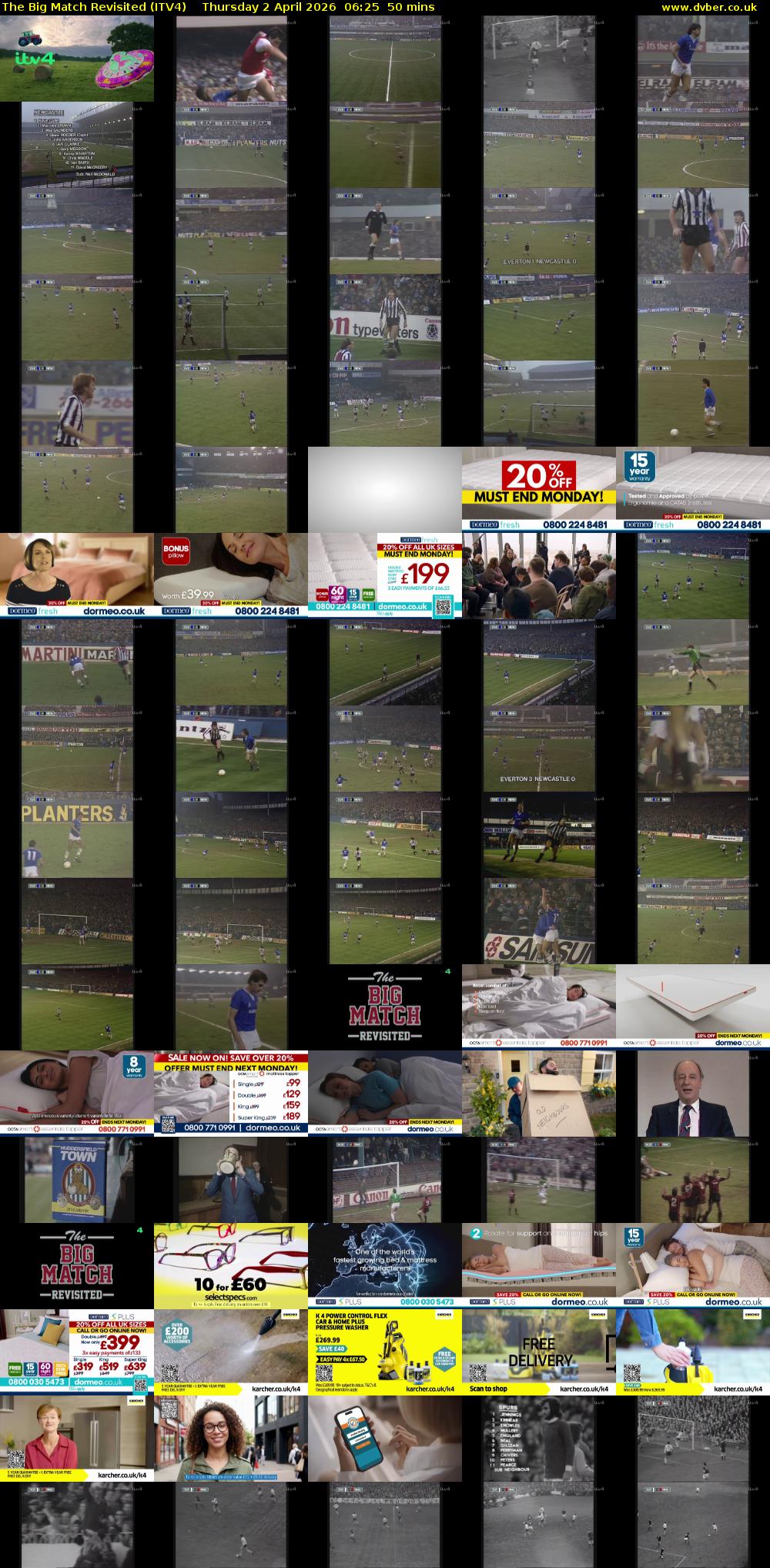 The Big Match Revisited (ITV4) Thursday 2 April 2026 06:25 - 07:15