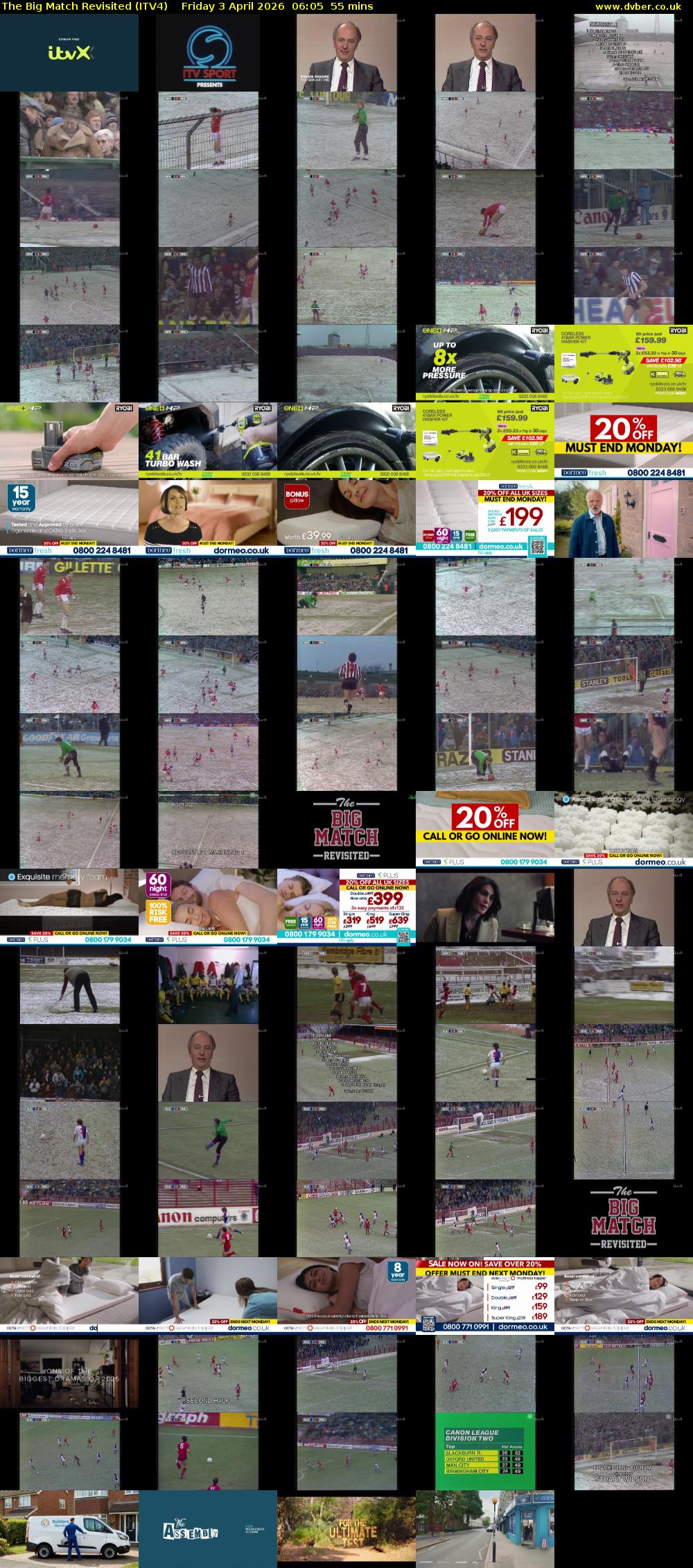 The Big Match Revisited (ITV4) Friday 3 April 2026 06:05 - 07:00