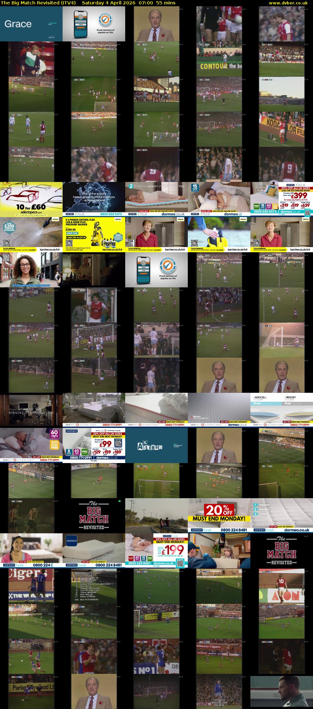 The Big Match Revisited (ITV4) Saturday 4 April 2026 07:00 - 07:55