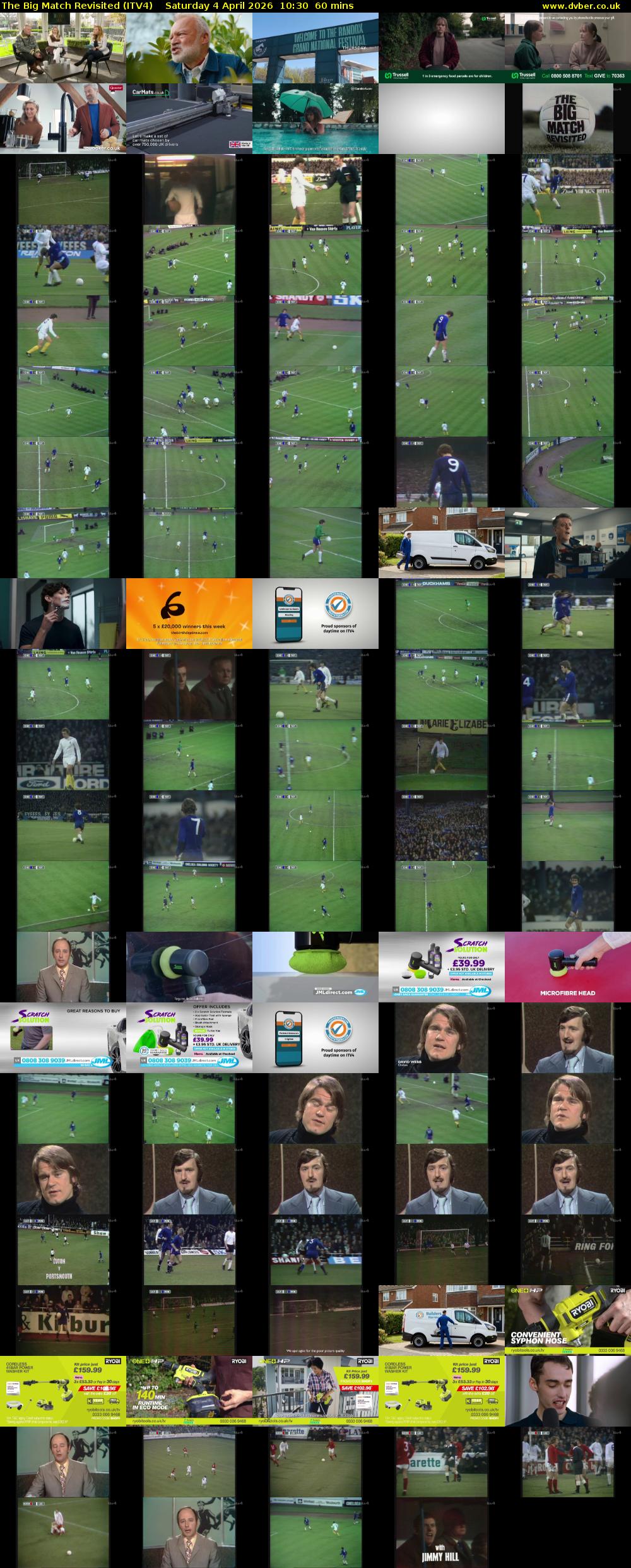 The Big Match Revisited (ITV4) Saturday 4 April 2026 10:30 - 11:30