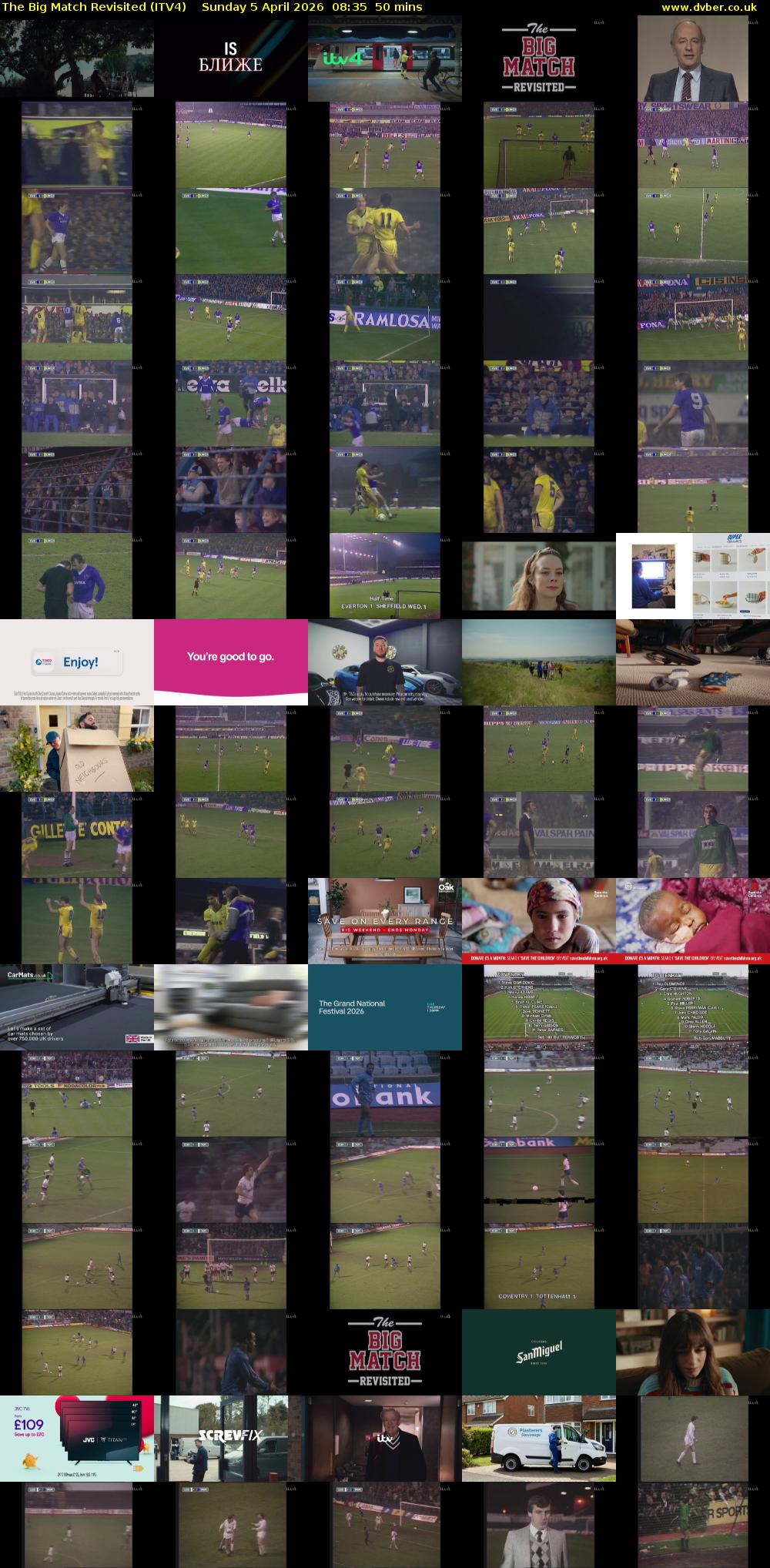 The Big Match Revisited (ITV4) Sunday 5 April 2026 08:35 - 09:25