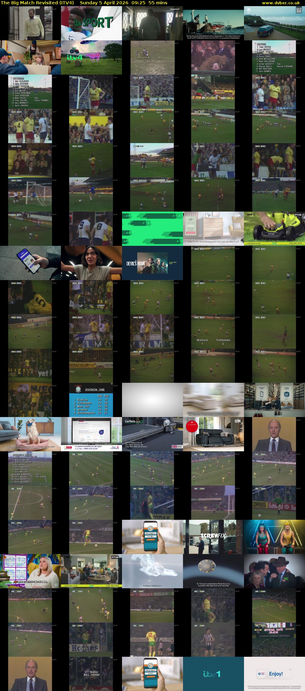The Big Match Revisited (ITV4) Sunday 5 April 2026 09:25 - 10:20