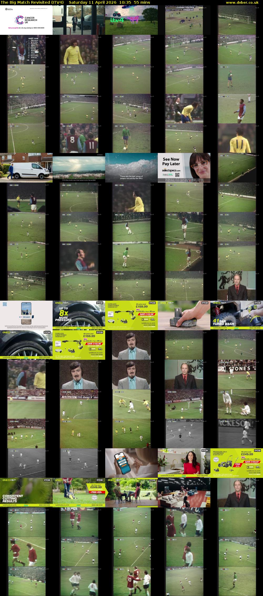The Big Match Revisited (ITV4) Saturday 11 April 2026 10:35 - 11:30