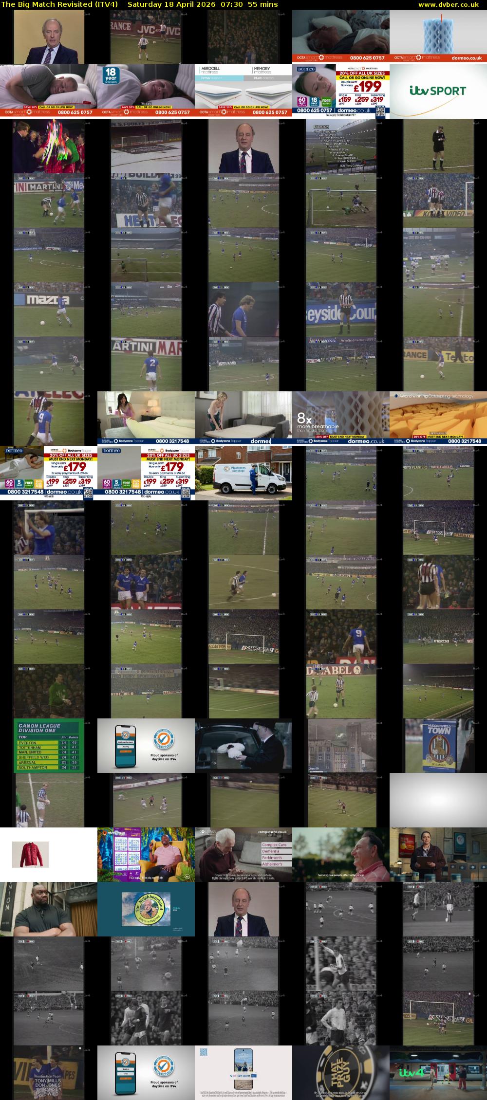 The Big Match Revisited (ITV4) Saturday 18 April 2026 07:30 - 08:25