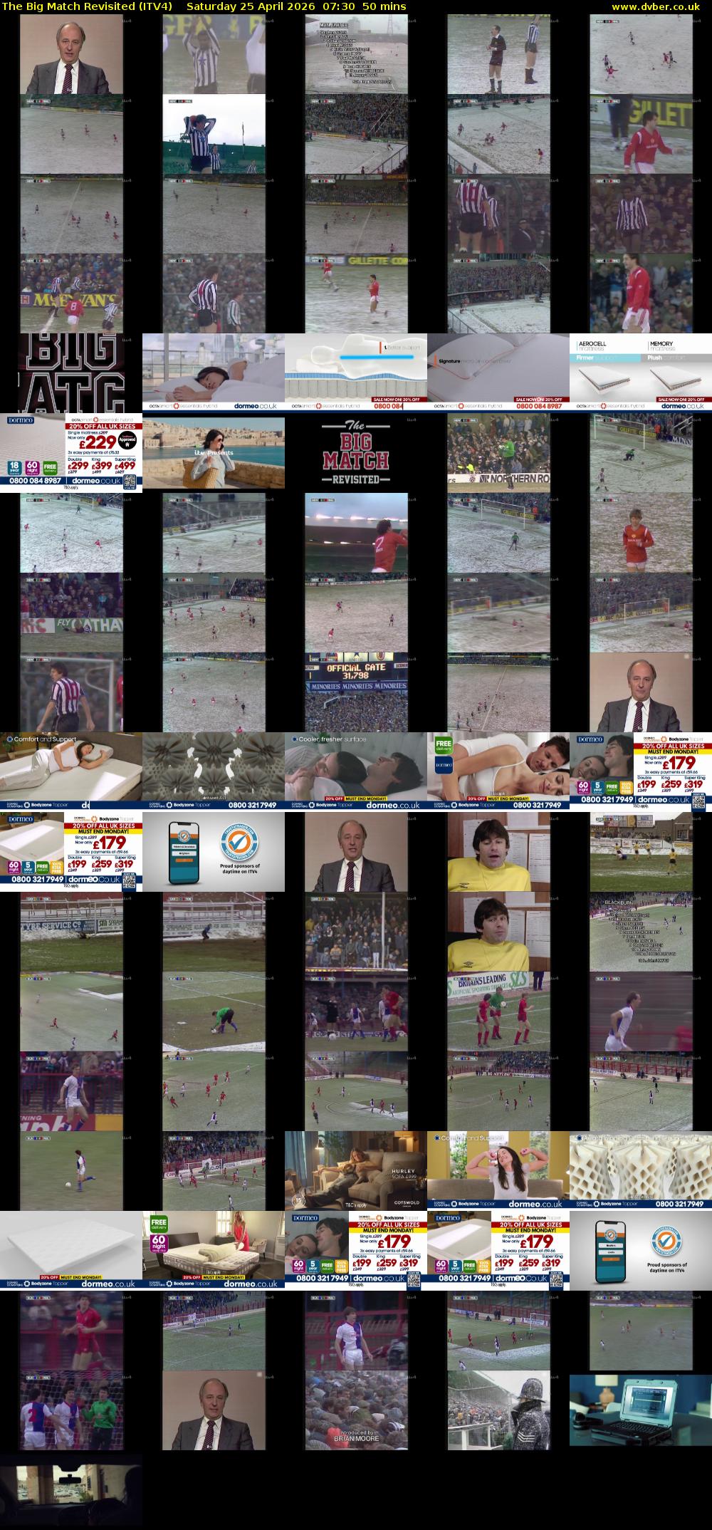 The Big Match Revisited (ITV4) Saturday 25 April 2026 07:30 - 08:20