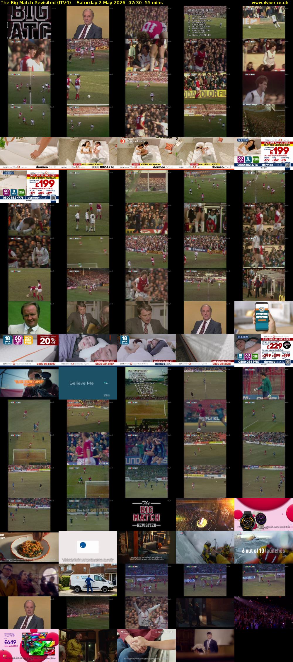 The Big Match Revisited (ITV4) Saturday 2 May 2026 07:30 - 08:25